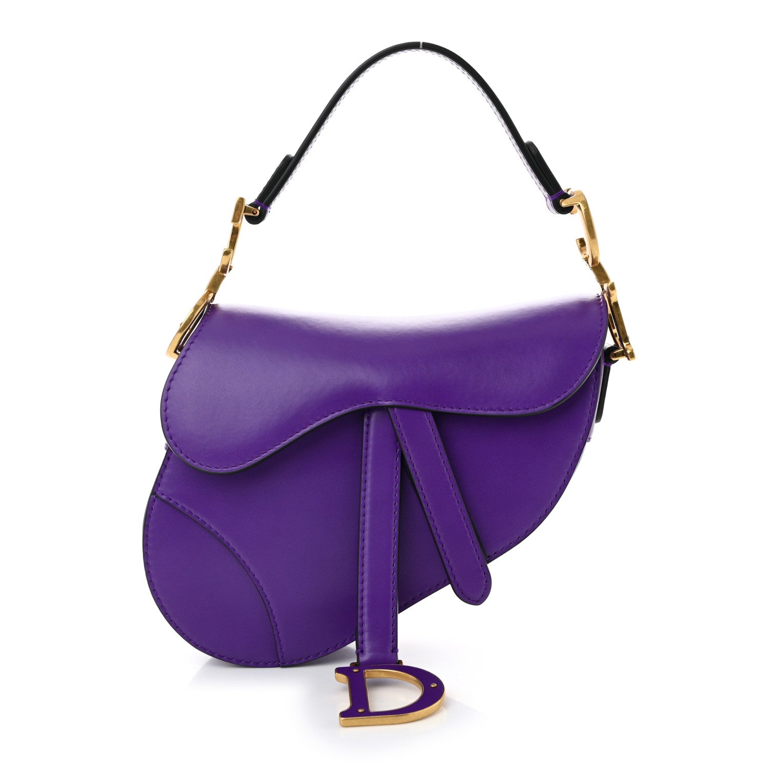 Christian Dior Supple Calfskin Mini Saddle Bag Purple 1 of 10