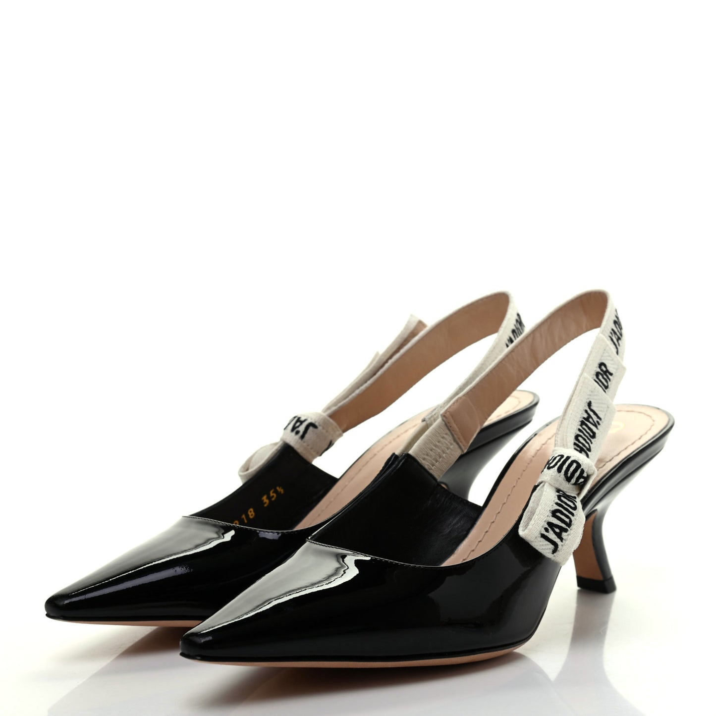 Patent Ribbon J'Adior Slingback 65mm Pumps 35.5 Black