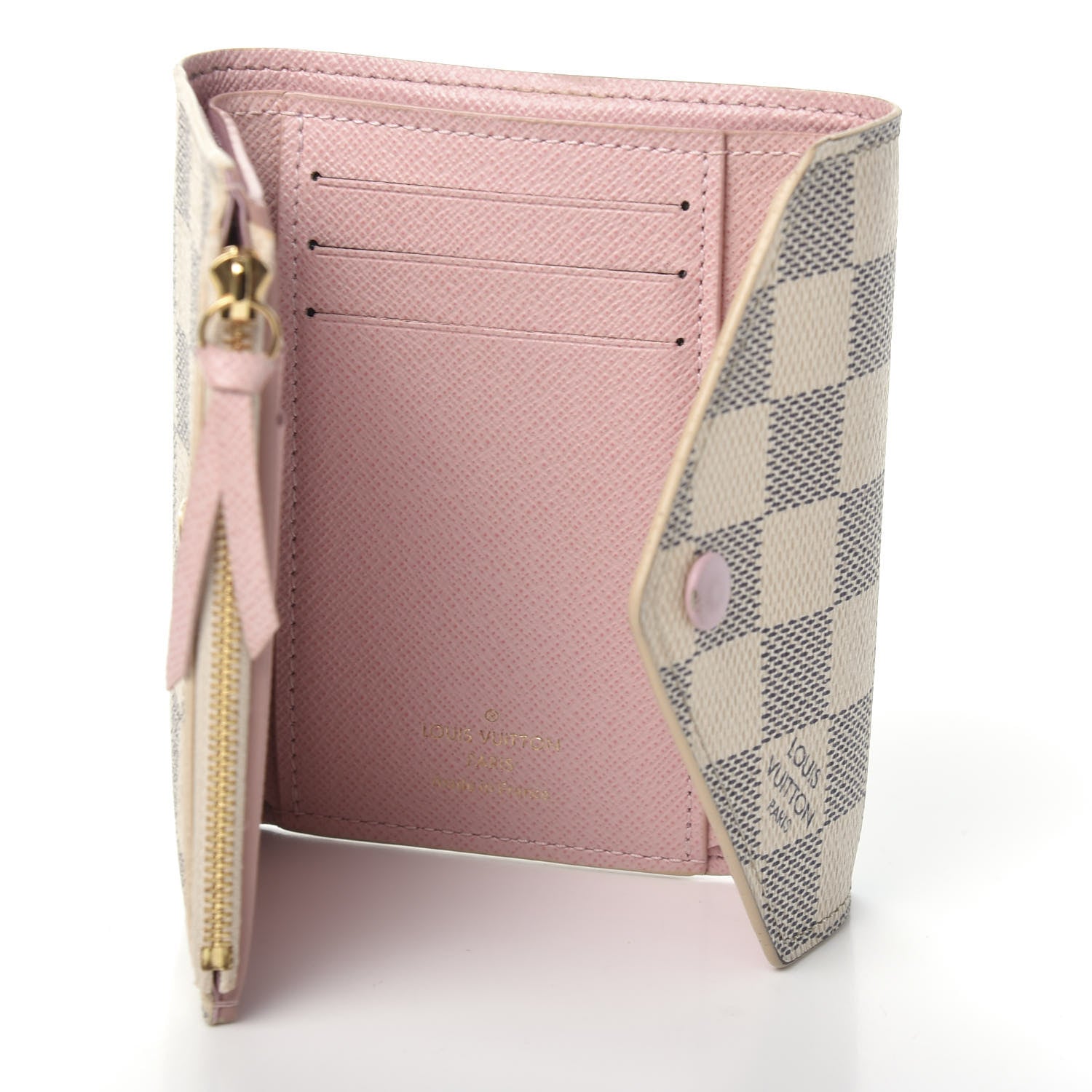 Louis Vuitton Damier Azur Victorine Wallet Rose Ballerine 5 of 6