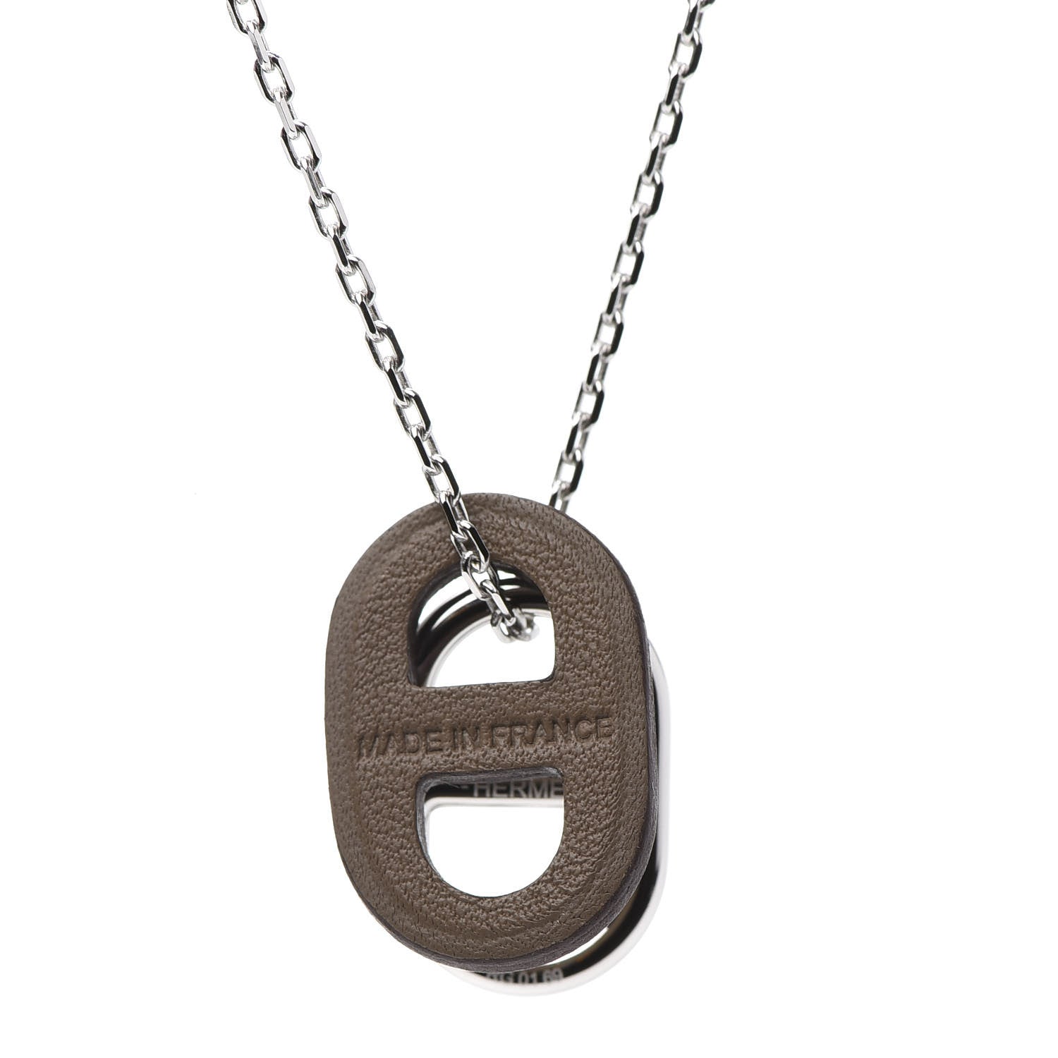 Hermes Swift O'Maillon Pendant Necklace Etoupe 6 of 8