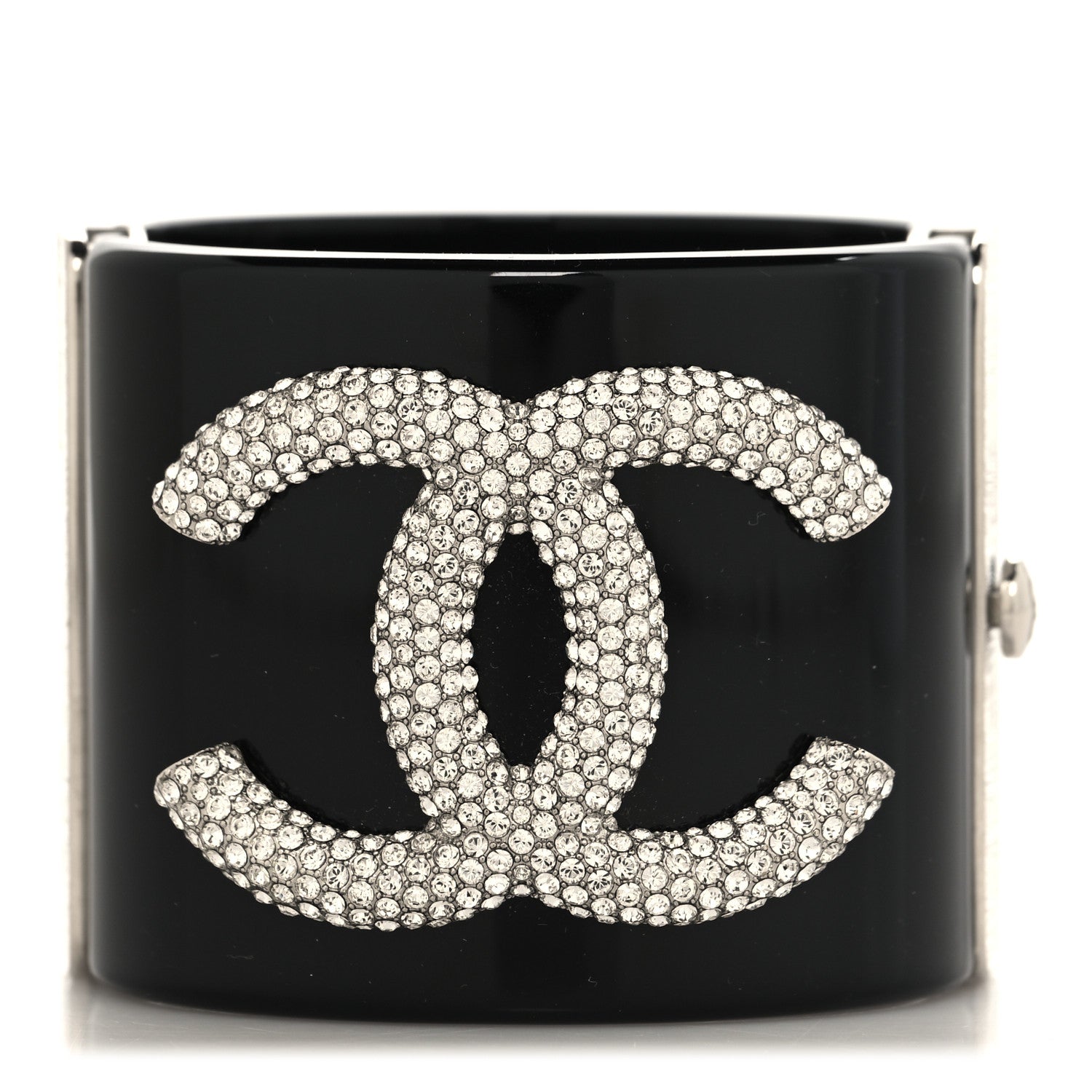 Chanel Resin Crystal CC Wide Cuff Black 1810568 – FASHIONPHILE