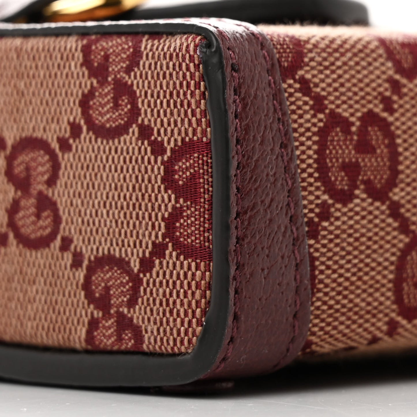 Monogram Textured Dollar Calfskin Mini Horsebit 1955 Crossbody Bag Sahara Rubino Chardonnay