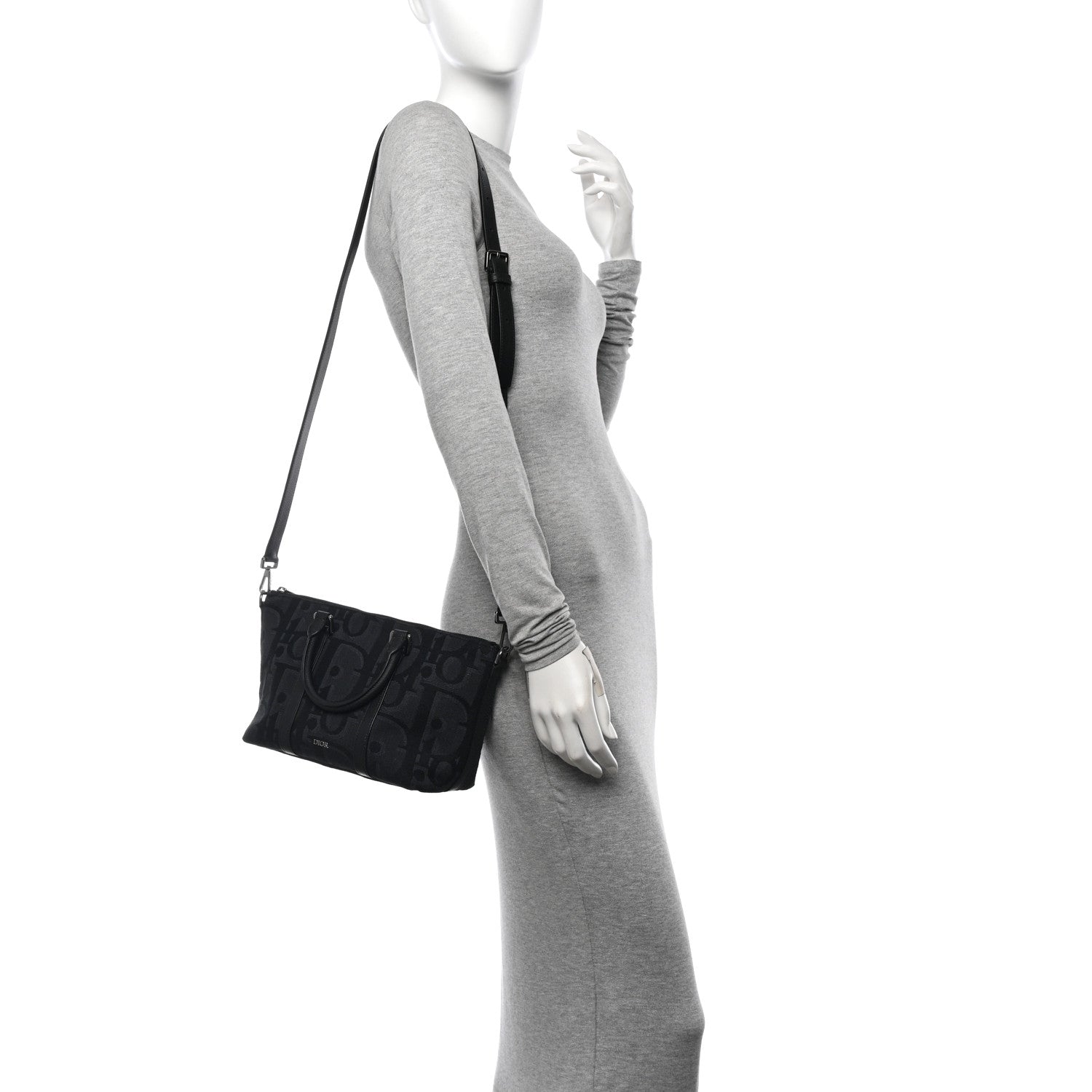 Christian Dior Maxi Oblique Jacquard Weekender 25 Black 2 of 11