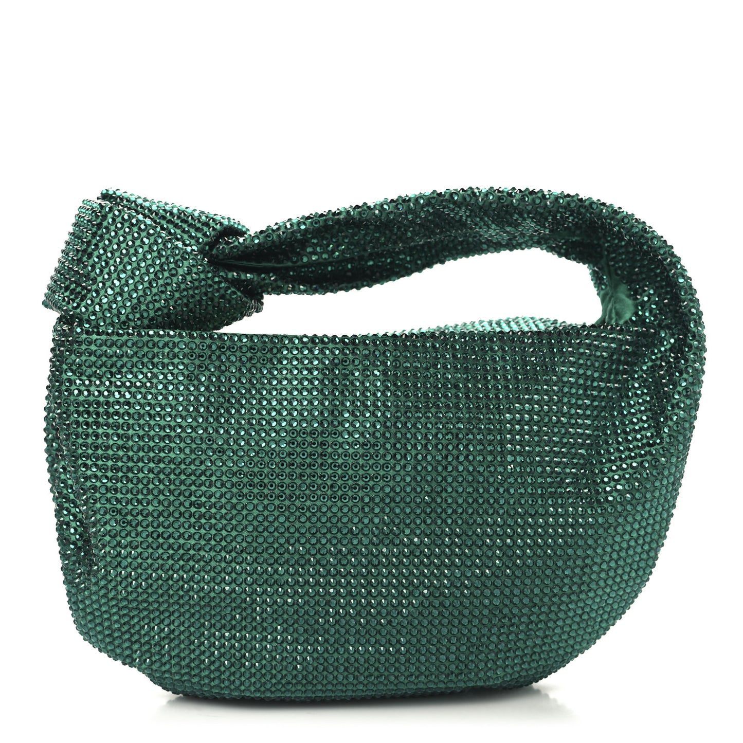 Crystal Embellished Satin Mini Hotfix Jodie Emerald