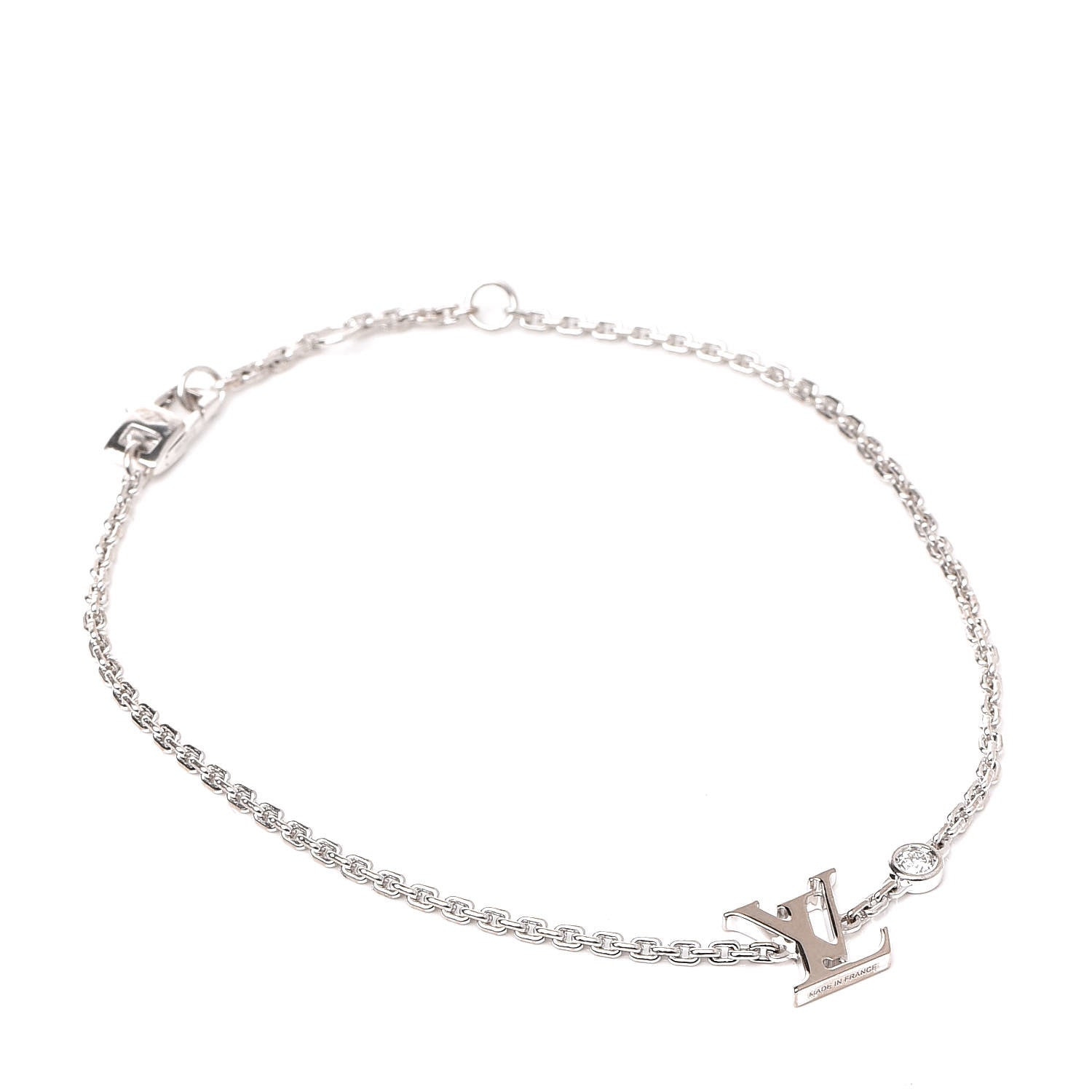 Louis Vuitton 18K White Gold Diamond Idylle Blossom LV Bracelet