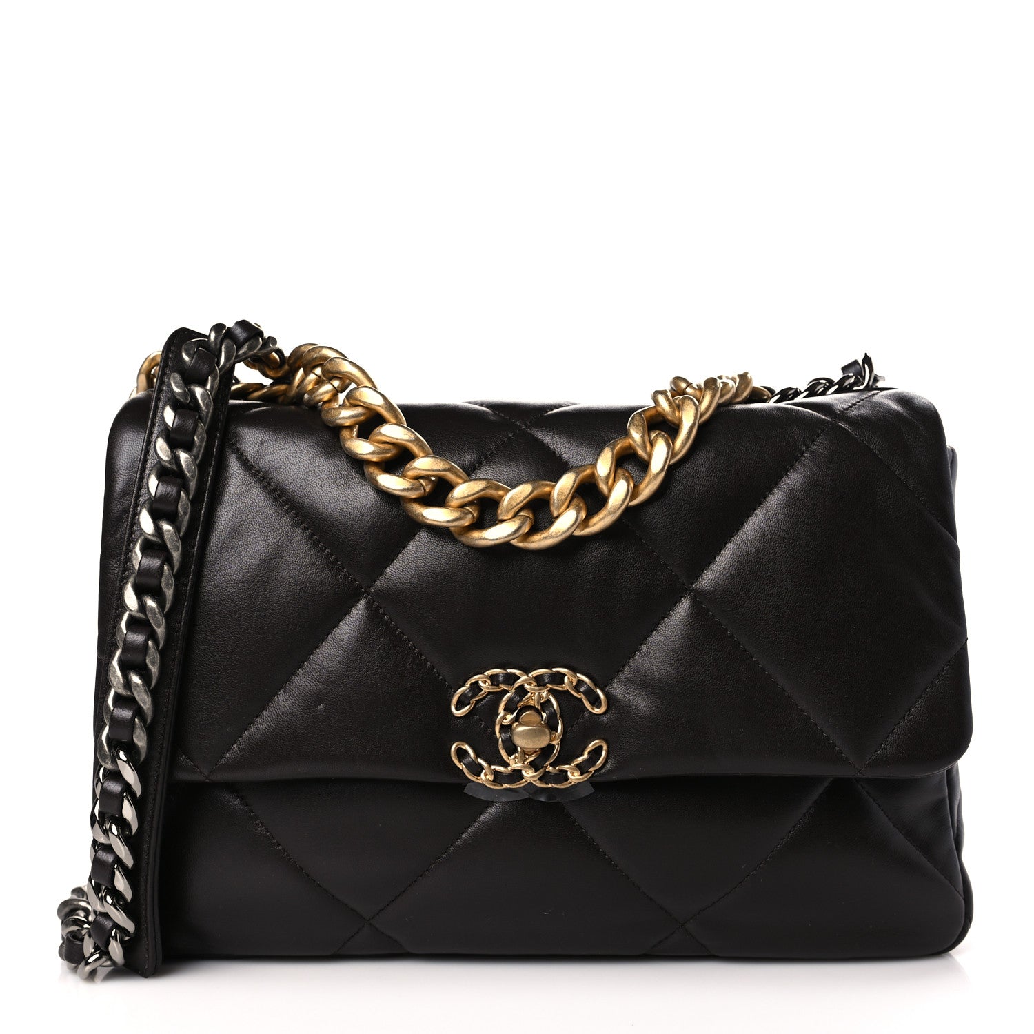 Chanel Lambskin Quilted Large Chanel 19 Flap Dark Brown 1 of 9