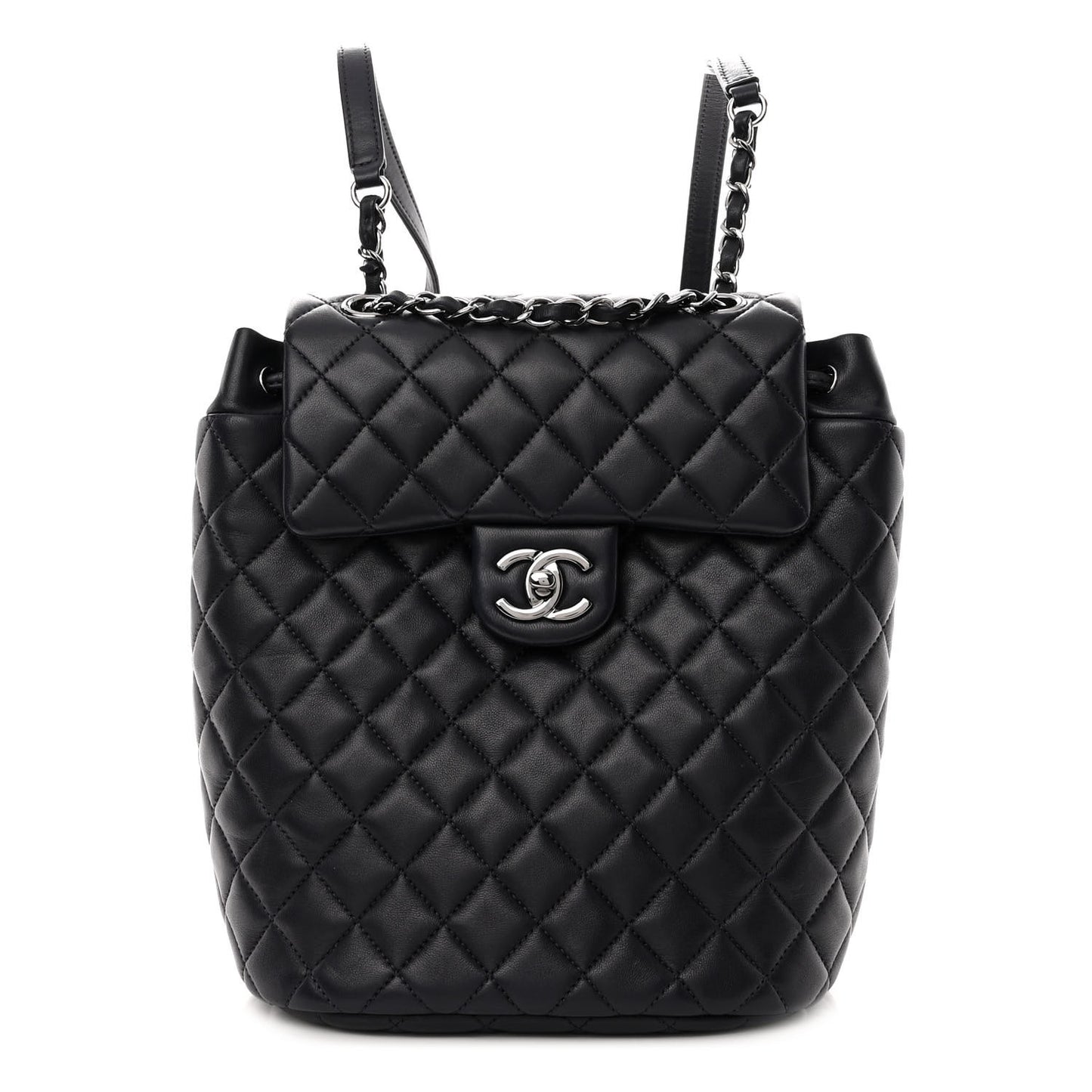 Lambskin Quilted Small Urban Spirit Backpack Navy