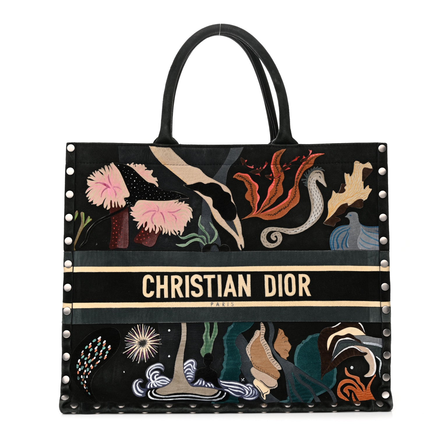 Christian Dior Suede Large Sea Book Tote Black 1496263