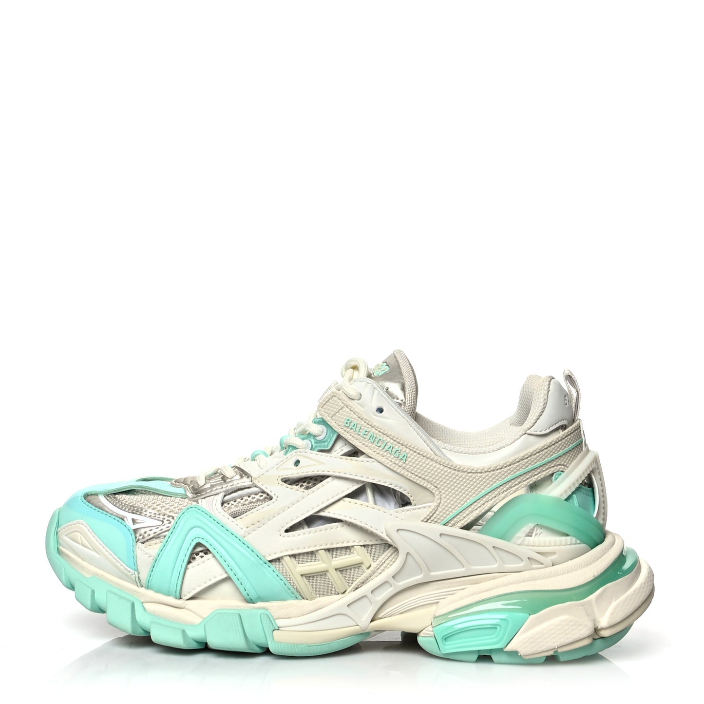 Rubber Mesh Tri-Color Womens Track.2 Open Sneakers 40 Min Light Beige Grey