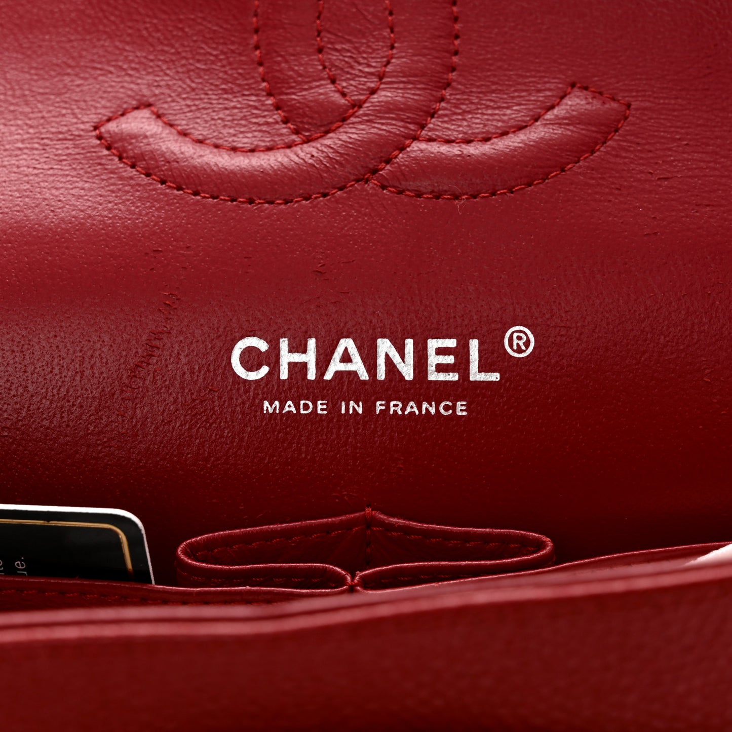 Caviar Quilted Medium Double Flap Dark Red