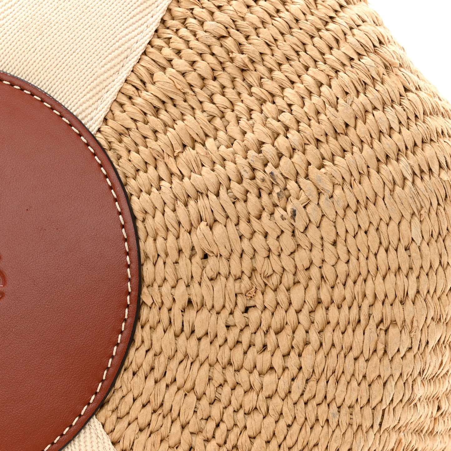 Raffia Large Woody Tote White