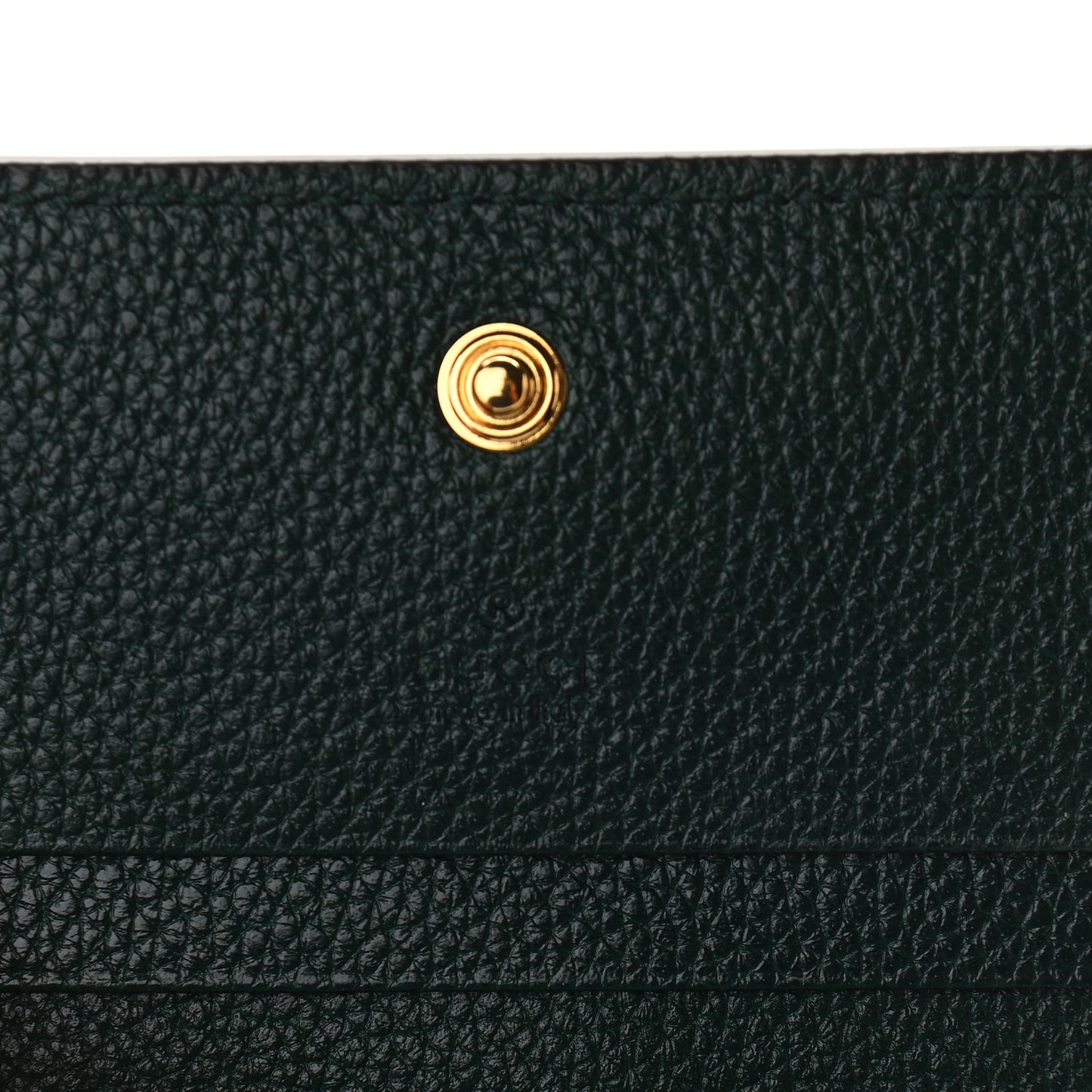 Grainy Calfskin Zumi Chain Card Case Wallet Vintage Green