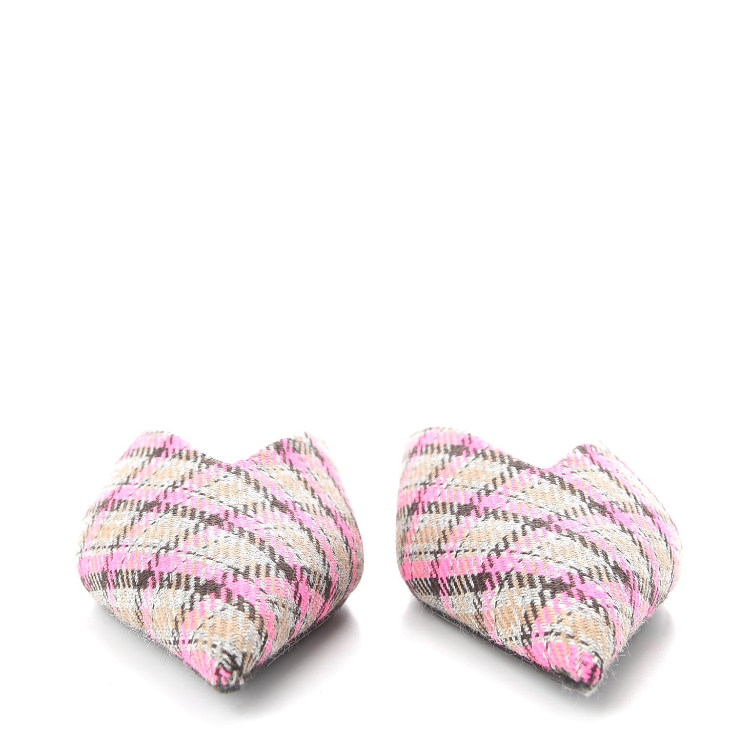 Balenciaga Wool Check Pointed Toe Flat Mules 35 Grey Pink 2 of 10