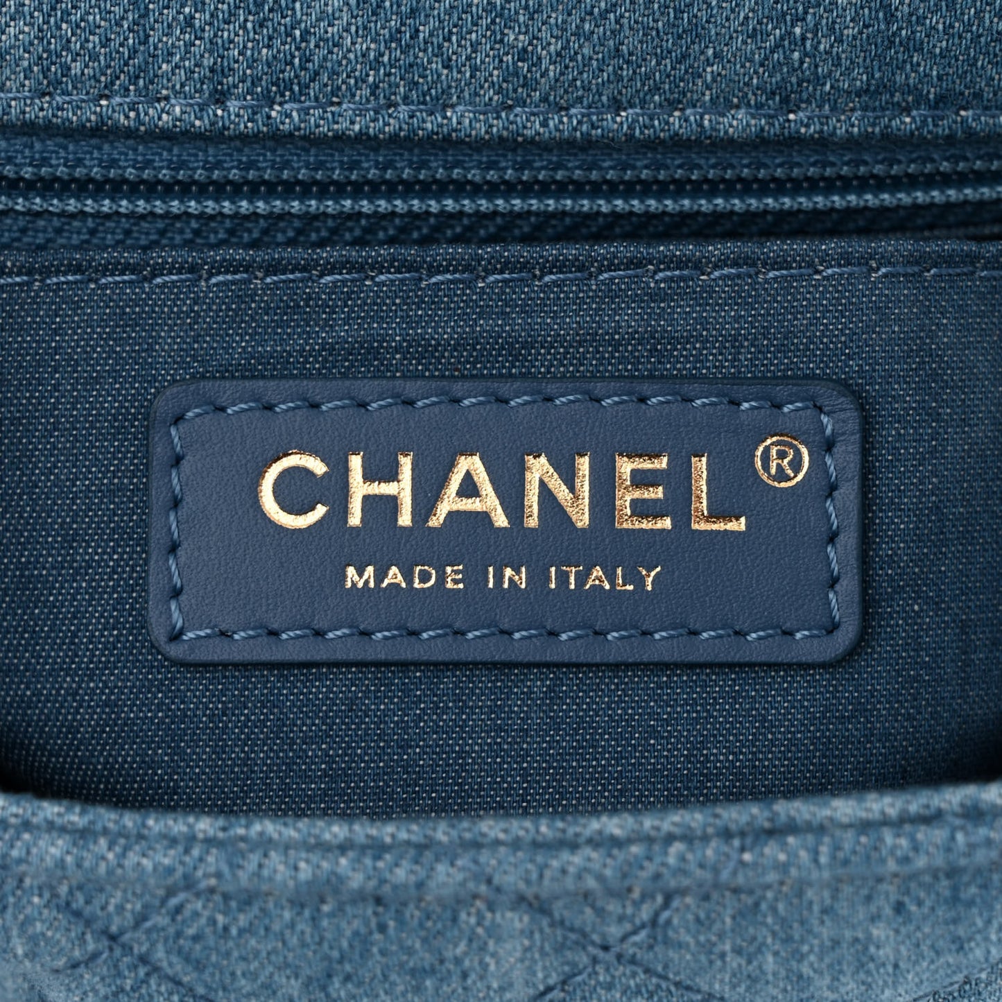 Denim Quilted Mini Pearl Crush Rectangular Flap Blue