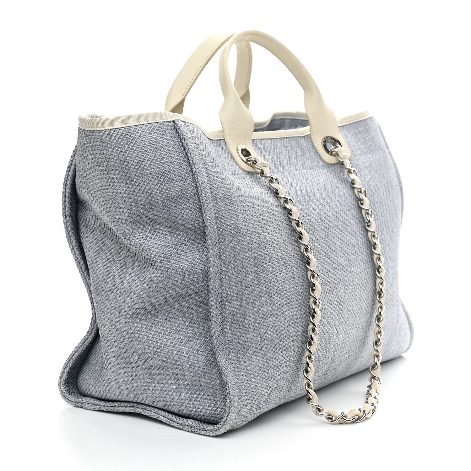 Chanel Canvas Medium Deauville Tote Denim Blue 2 of 10