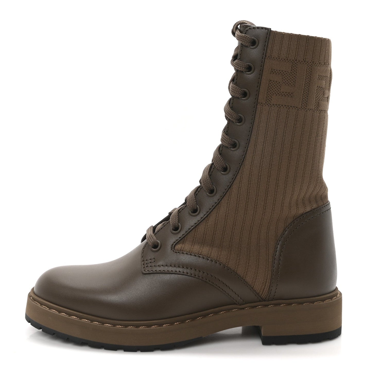 Vitello Stretch Fabric FF Rockoko Biker Boots 37 Maya Chocolate
