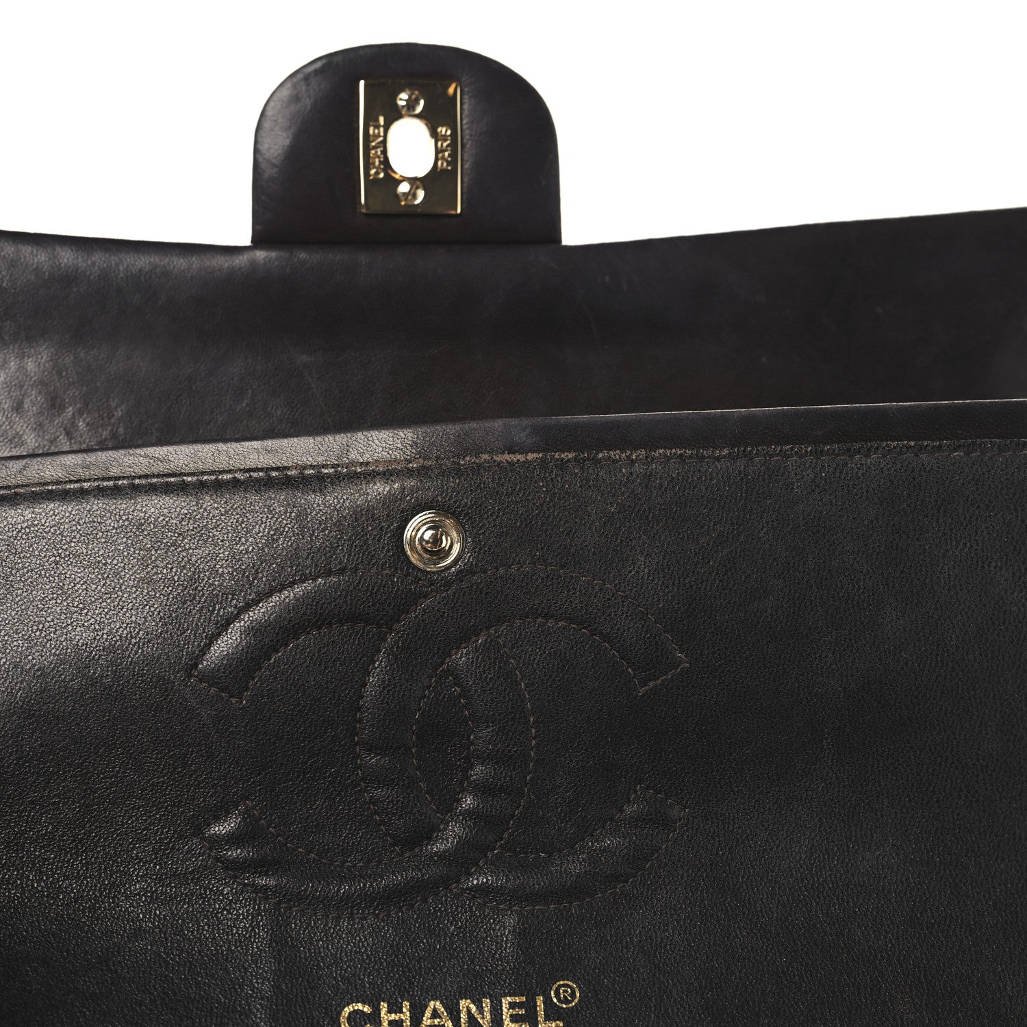 Chanel Lambskin Quilted Medium Double Flap Burgundy 13 of 14