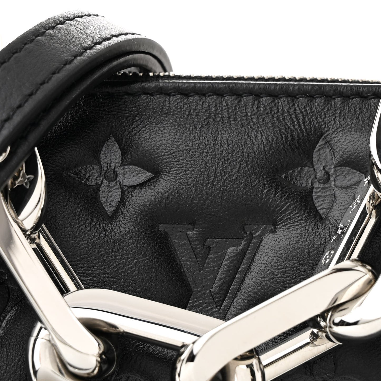 Lambskin Embossed Monogram Coussin BB Black