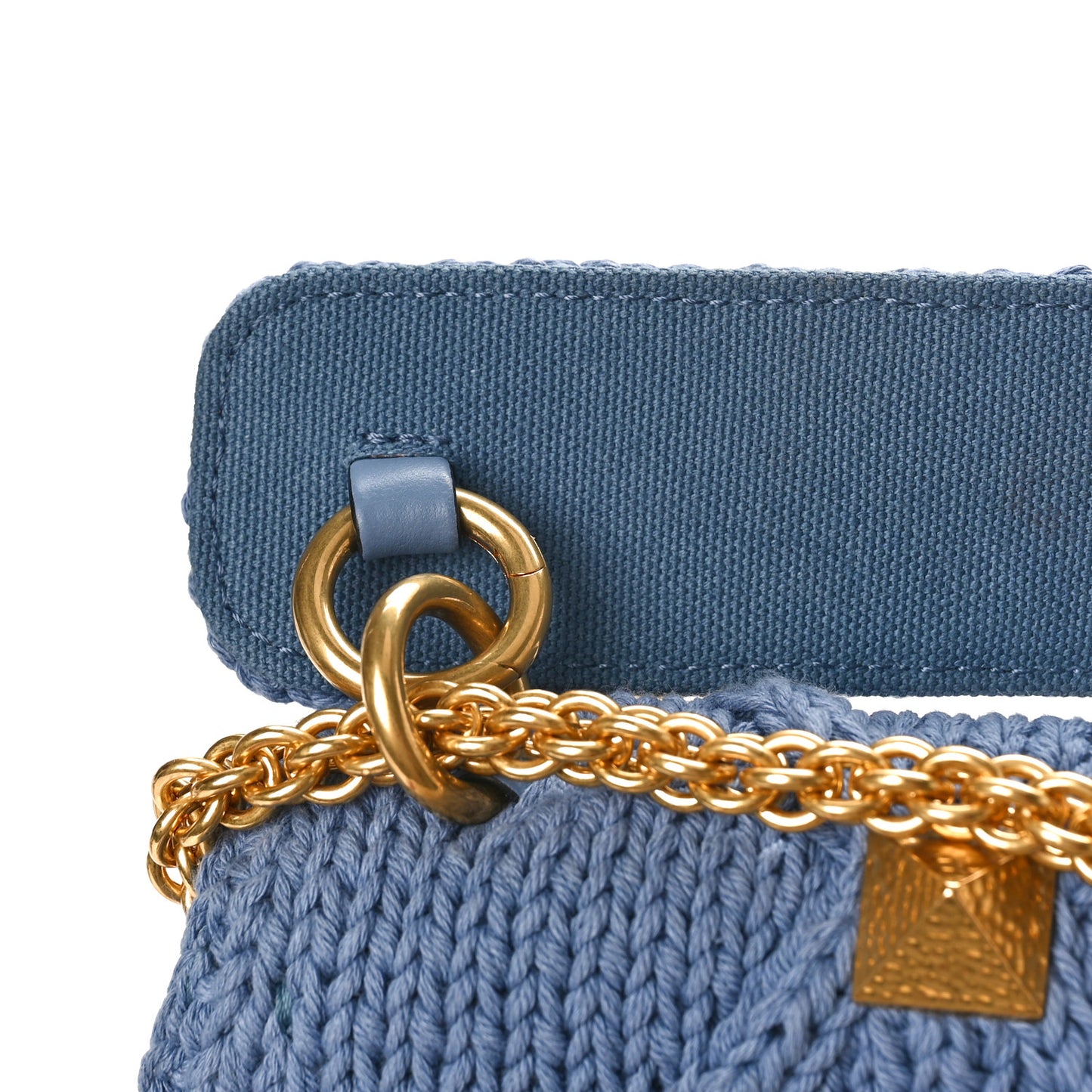 Knit Medium Roman Stud Shoulder Bag Niagara