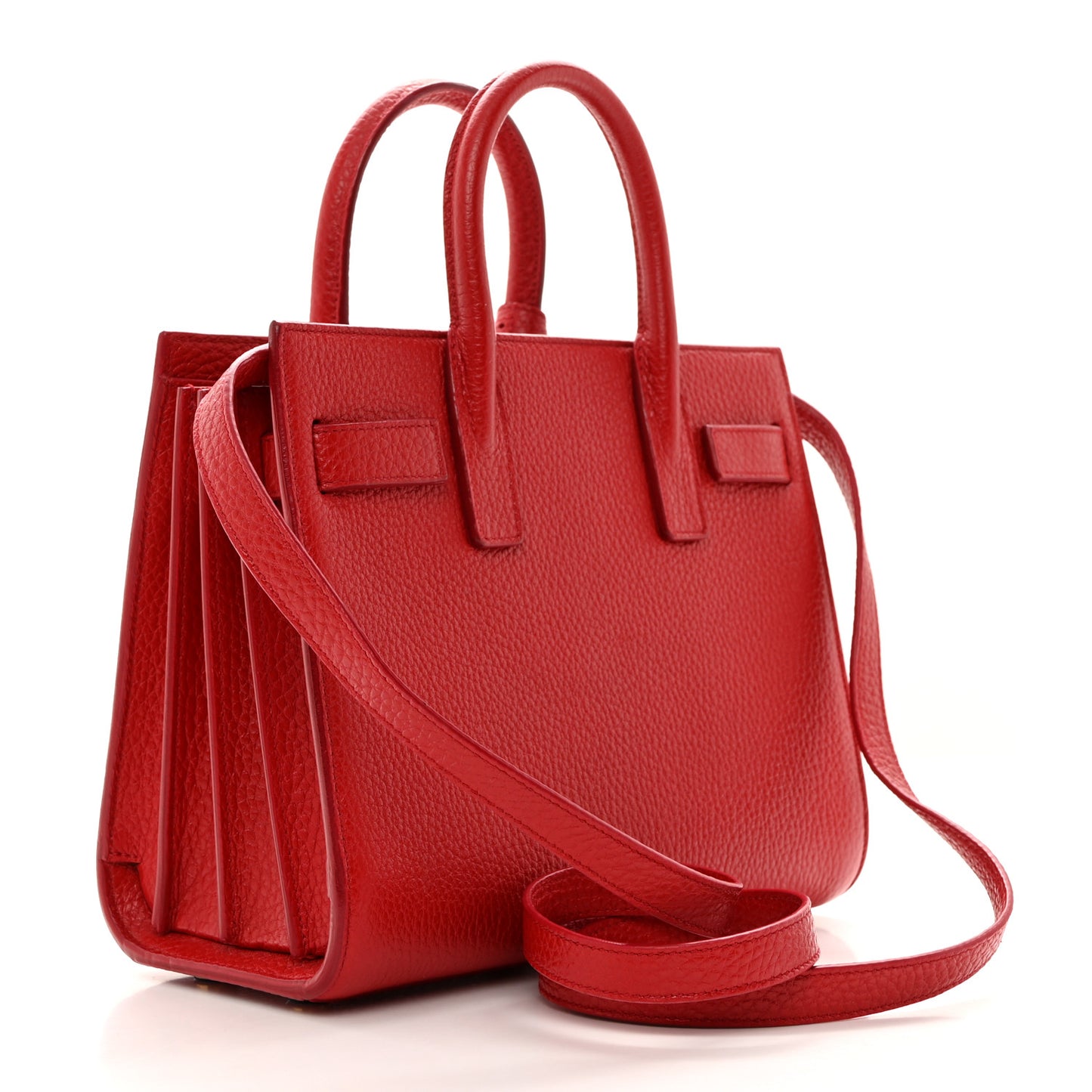 Grained Calfskin Nano Sac De Jour Lipstick Red
