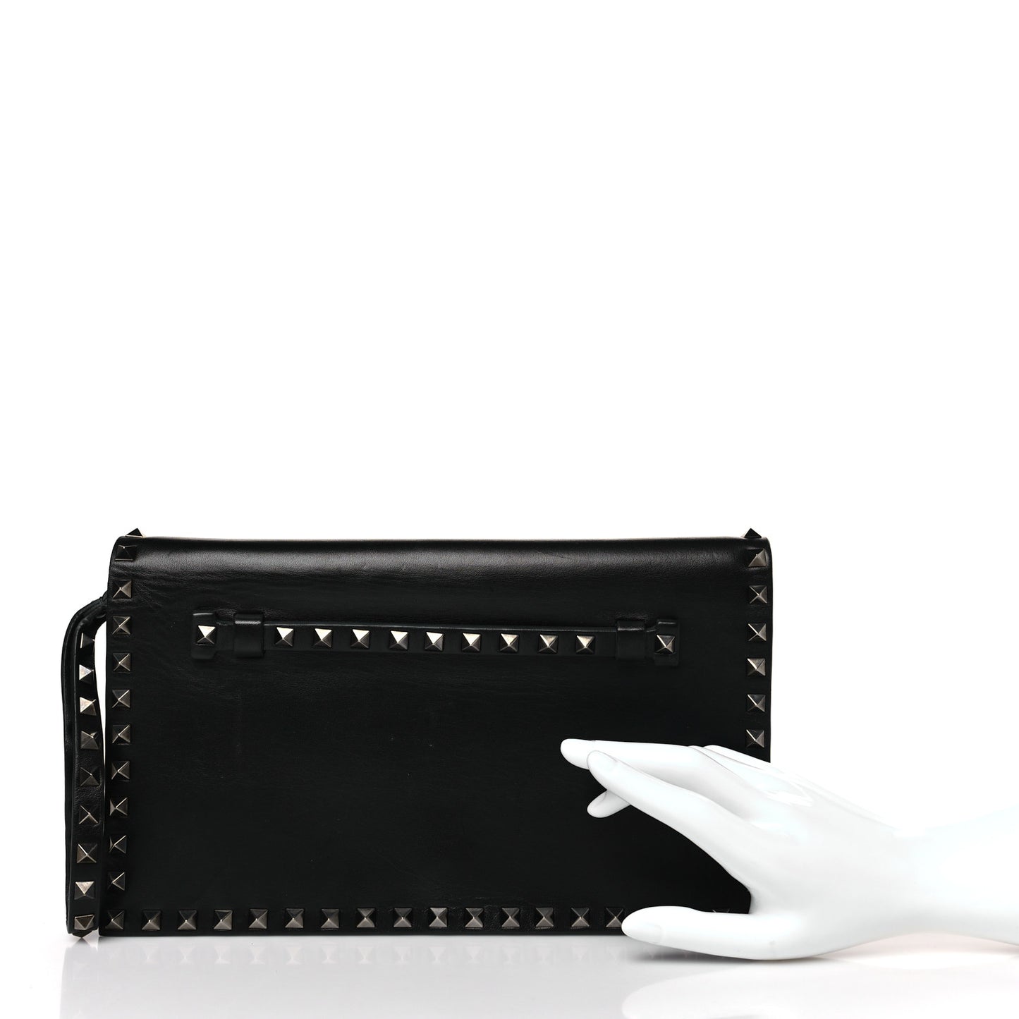 Nappa Rockstud Wristlet Clutch Black