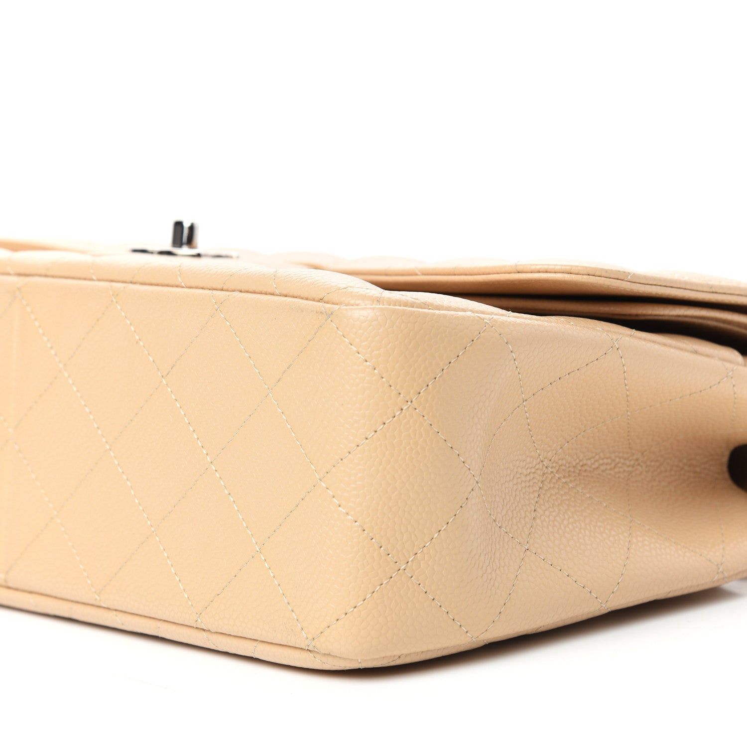 Chanel Caviar Quilted Jumbo Double Flap Beige 9 of 10