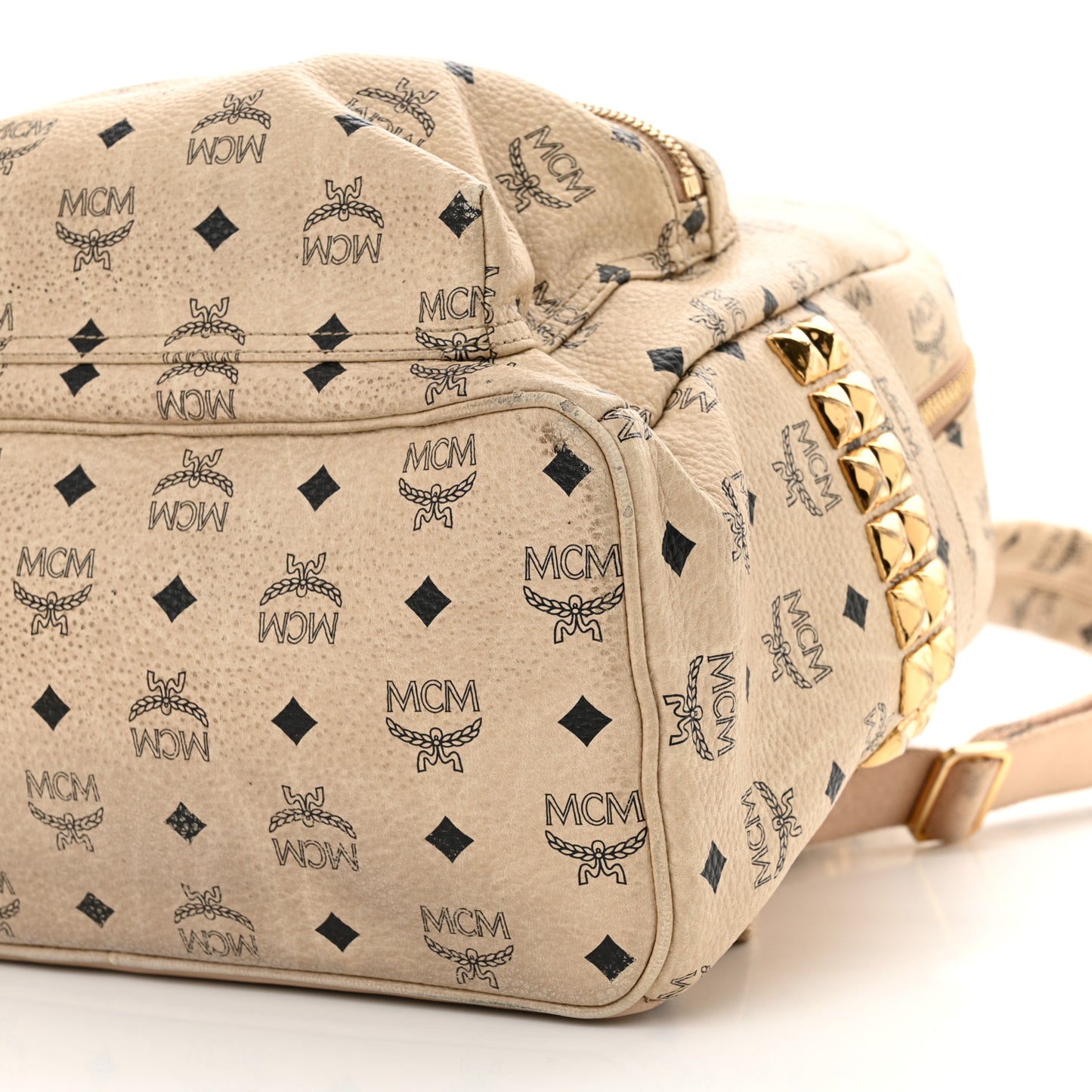 Visetos Medium Side Studs Stark Backpack Beige