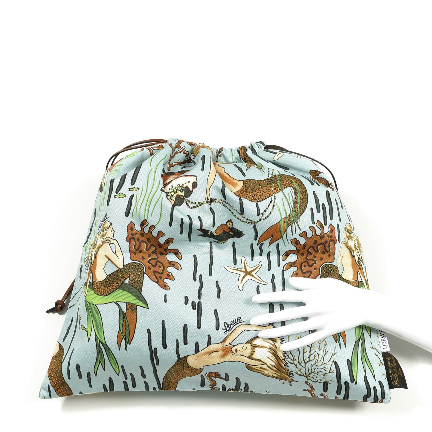 Canvas Mermaid Print Paula's Ibiza Small Drawstring Pouch