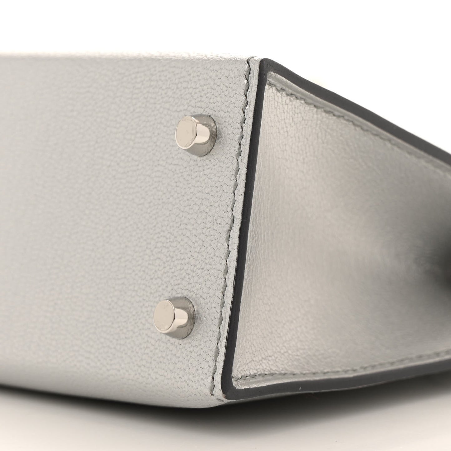 Metallic Chevre Chamkilight Mini Kelly Sellier 20 Argent