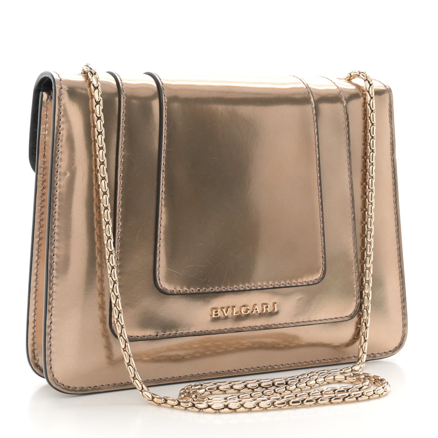 Metallic Calfskin Small Serpenti Forever Snake Strap Crossbody Bag Bronze