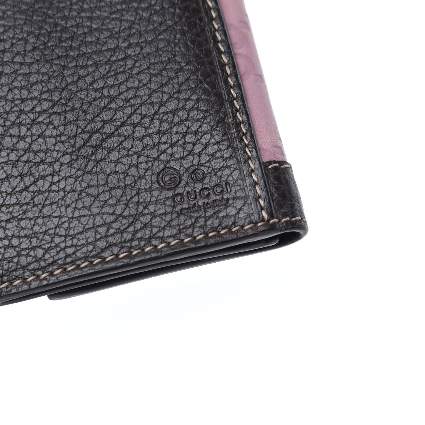 Guccissima Continental Charmy Wallet Pink Brown