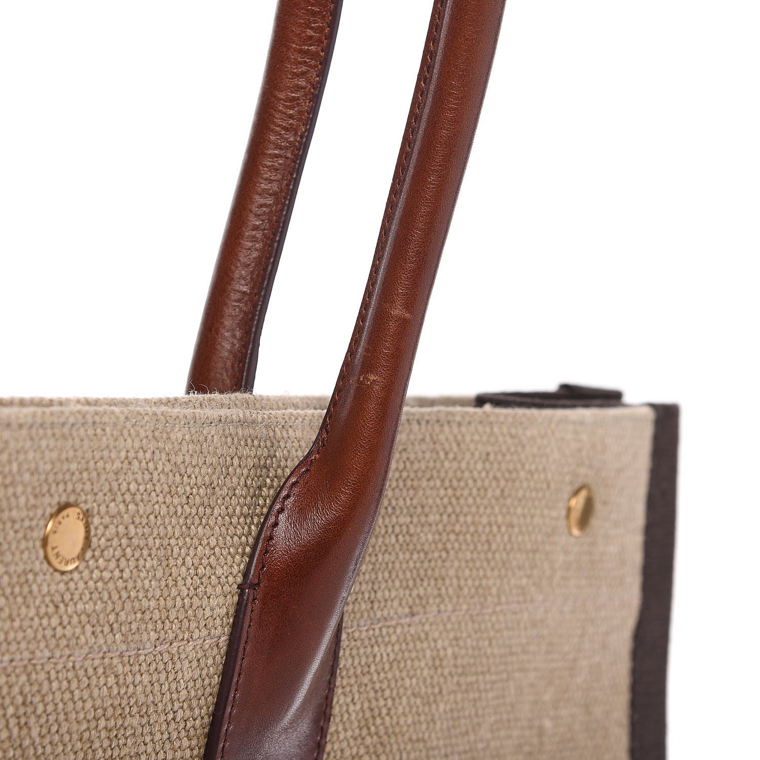 Saint Laurent Linen Calfskin Rive Gauche Tote Natural 11 of 12
