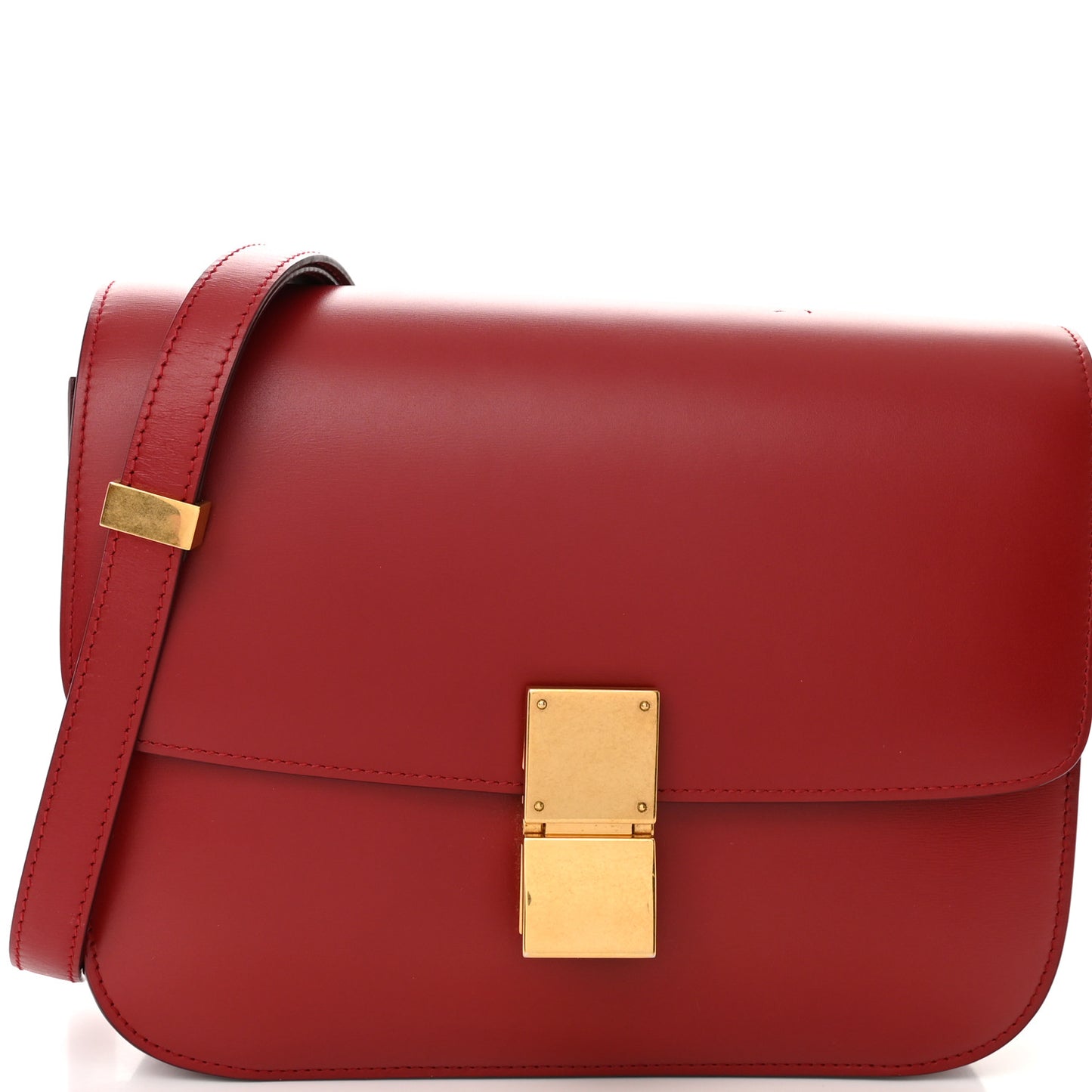 Smooth Calfskin Medium Classic Box Flap Bag Red