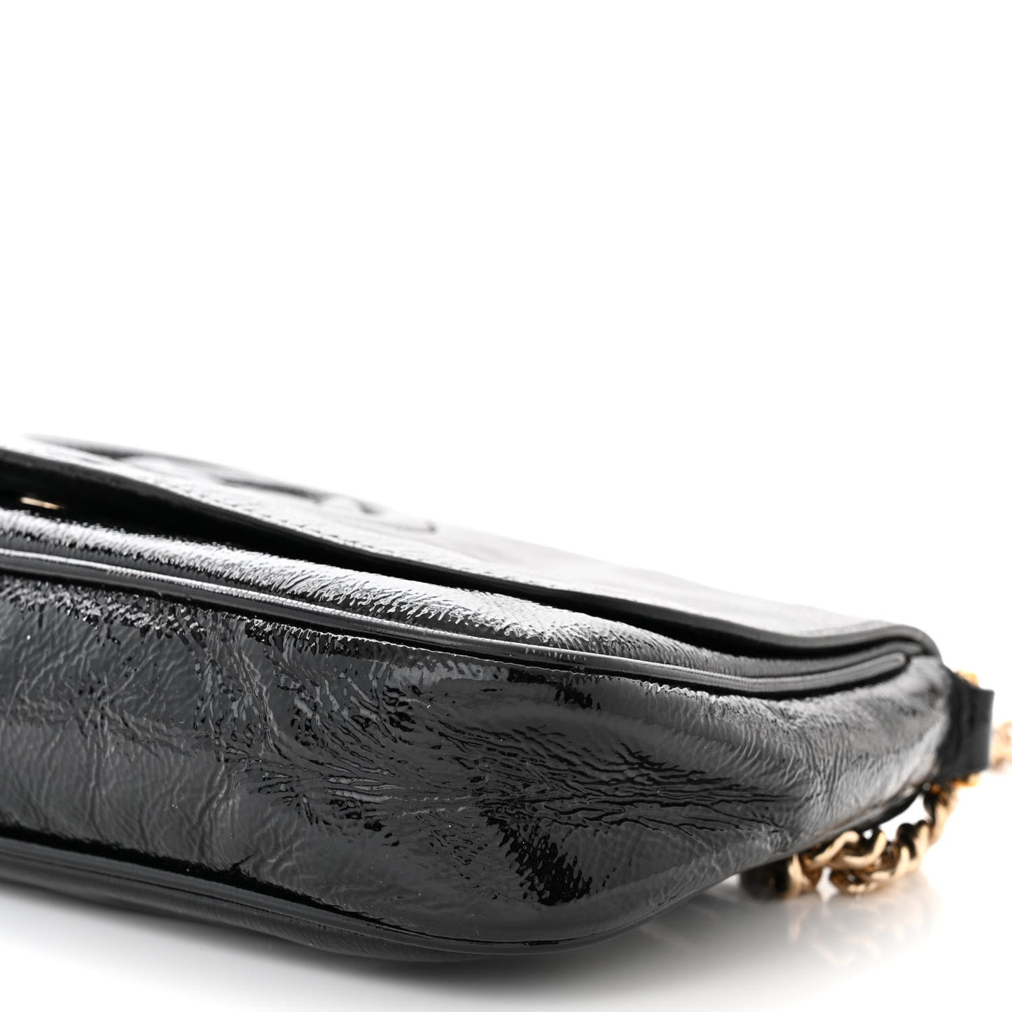 Patent Medium Soho Flap Crossbody Black