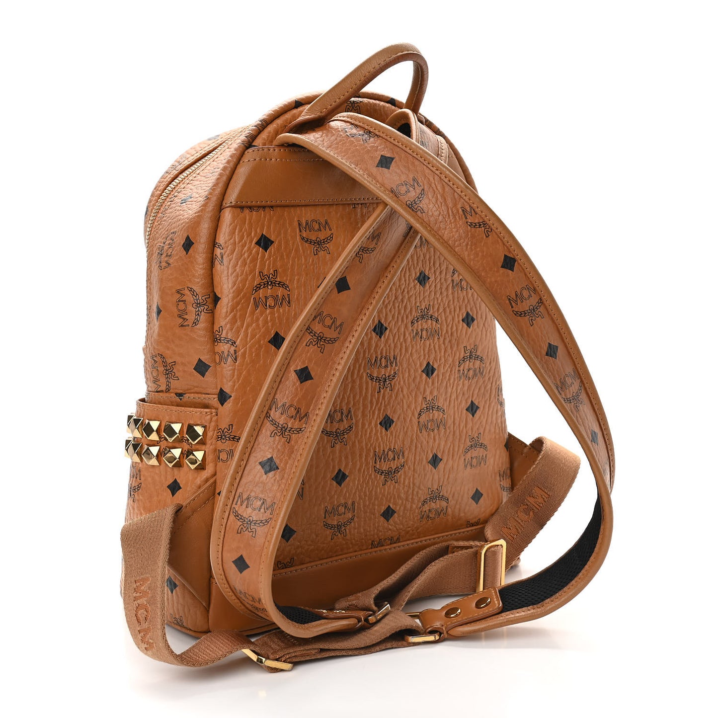 Visetos Small Side Stud Stark Backpack Cognac