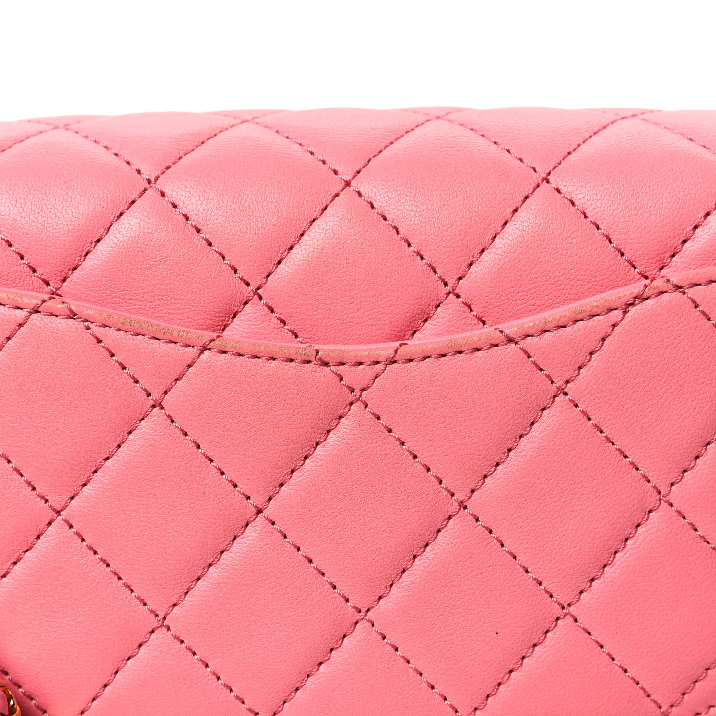 Lambskin Quilted Mini Rectangular Pearl Crush Flap Pink