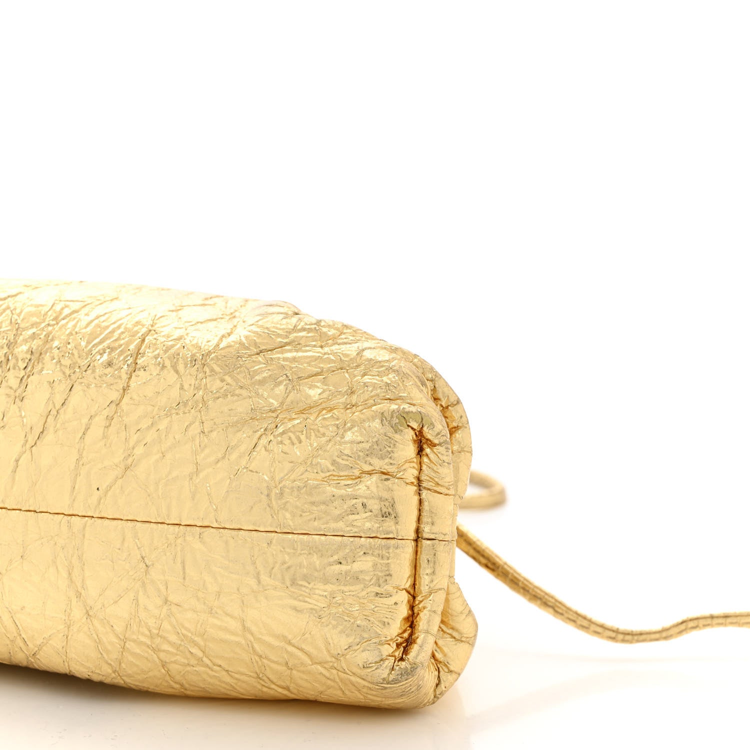 Bottega Veneta Metallic Crinkled Lambskin The Mini Pouch Oro 10 of 14