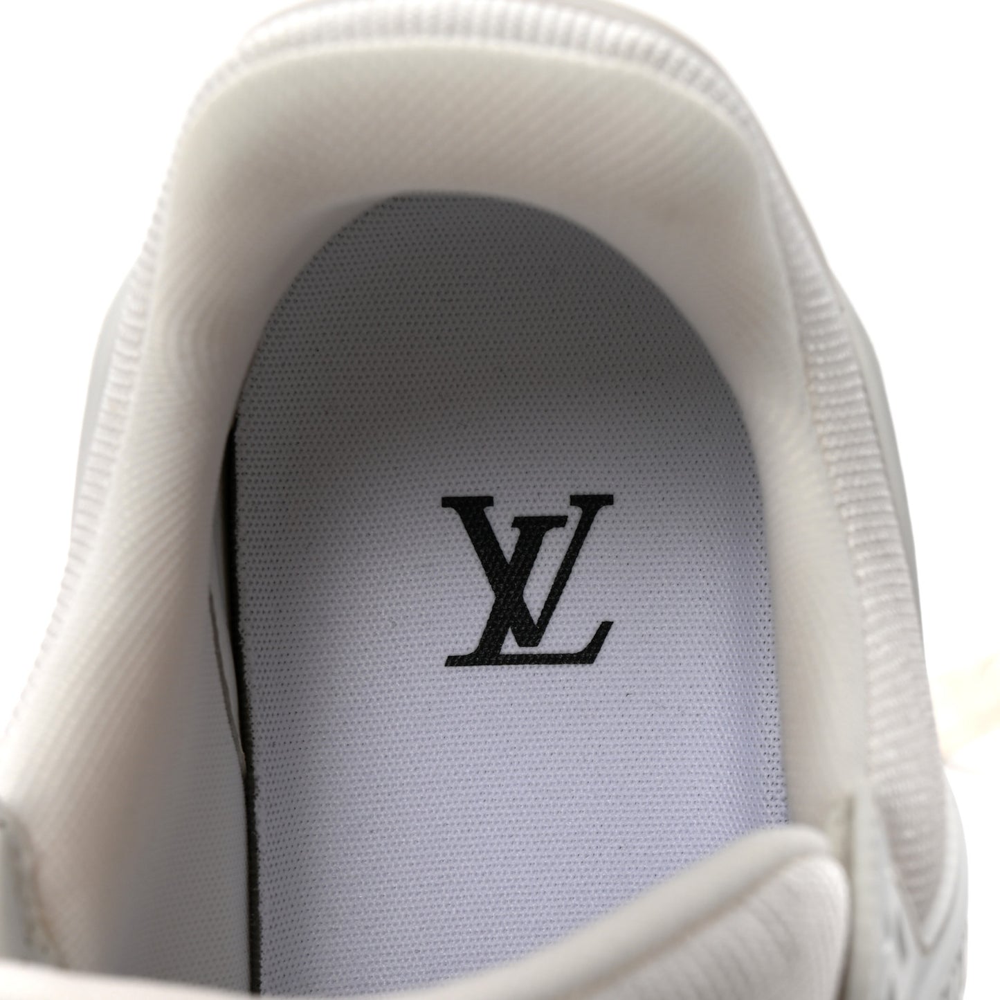 Calfskin Womens LV Trainer Sneakers 37.5 White