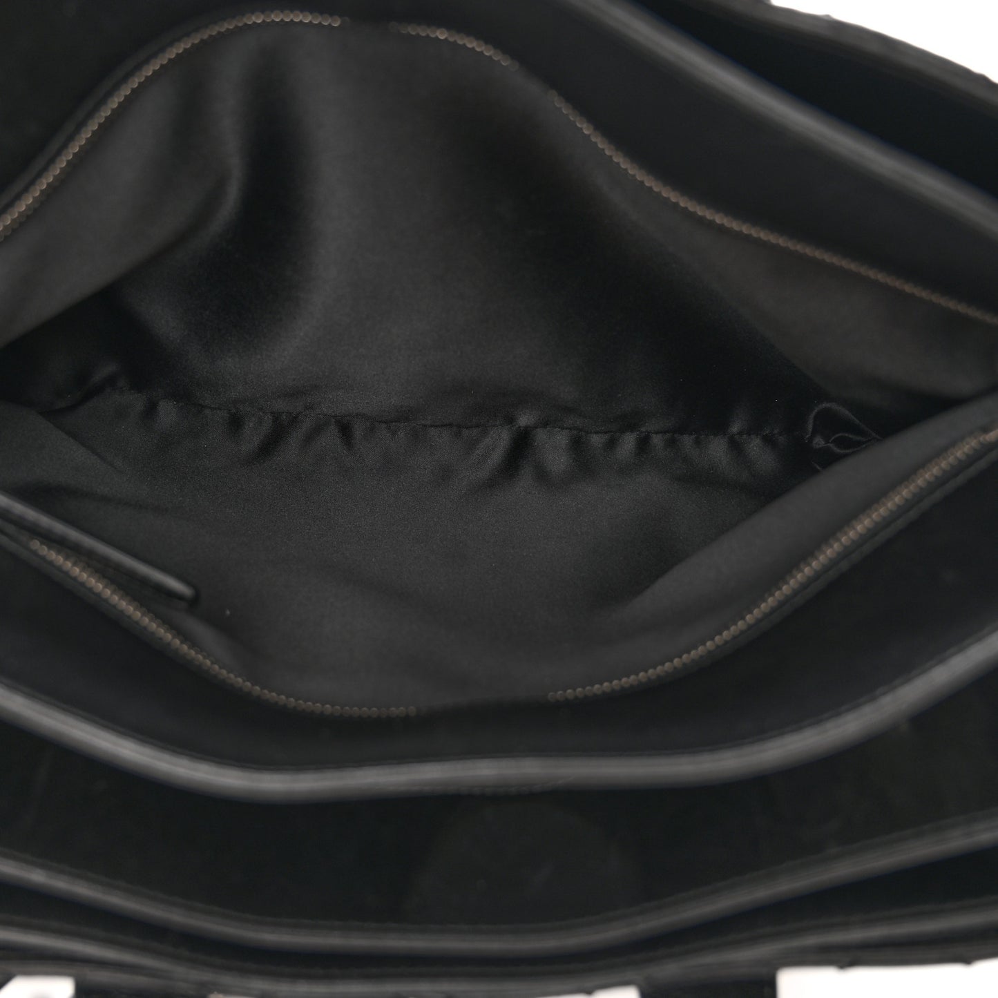 Lambskin Quilted Large Easy Carry Shopping Tote Black