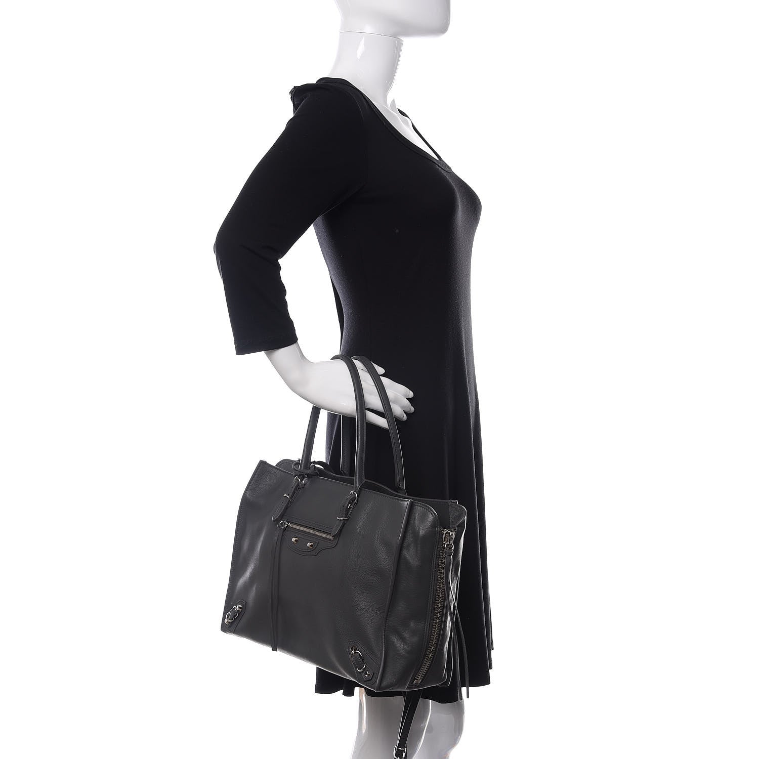 Balenciaga Veau Papier B4 Zip Around Tote Gris Fossile 3 of 11