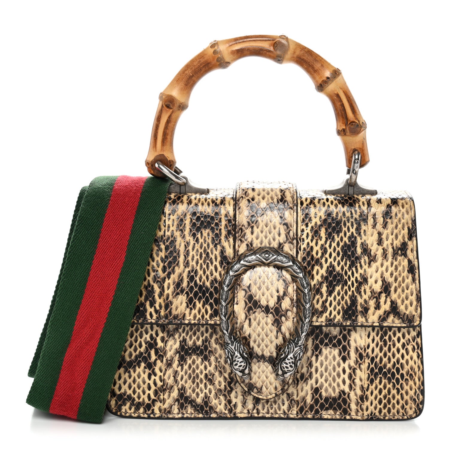 バッグ GUCCI Gucci Snakeskin Bamboo Web Mini Dionysus Top Handle Bag 1860030