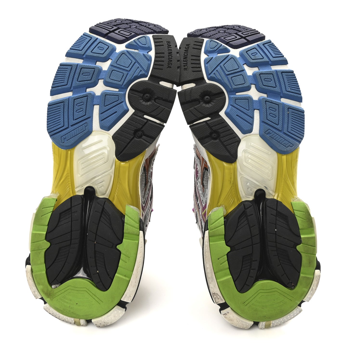 Mesh Rubber Distressed Runner Sneakers 40 Multicolor