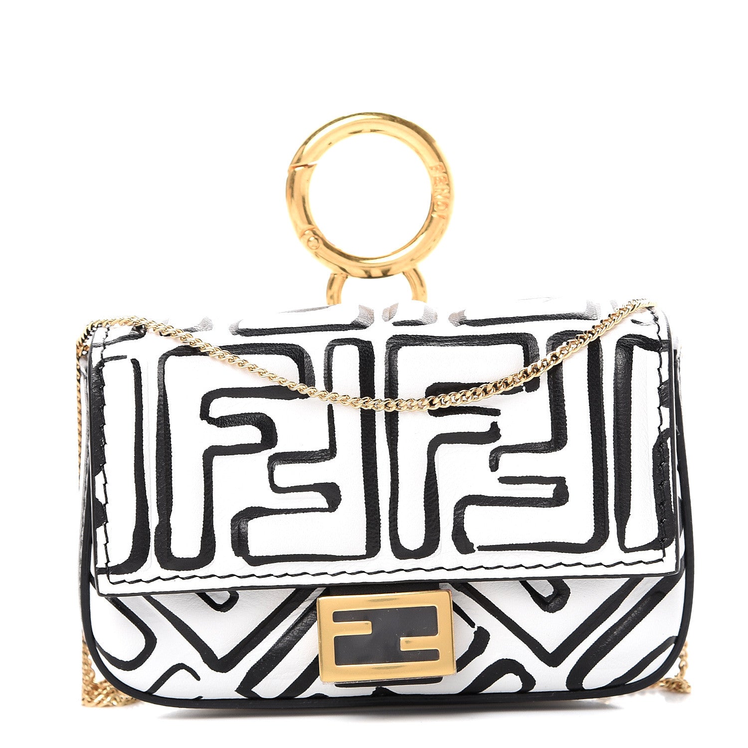 Fendi X JOSHUA VIDES Nappa Vitello King FF Embossed Nano Baguette