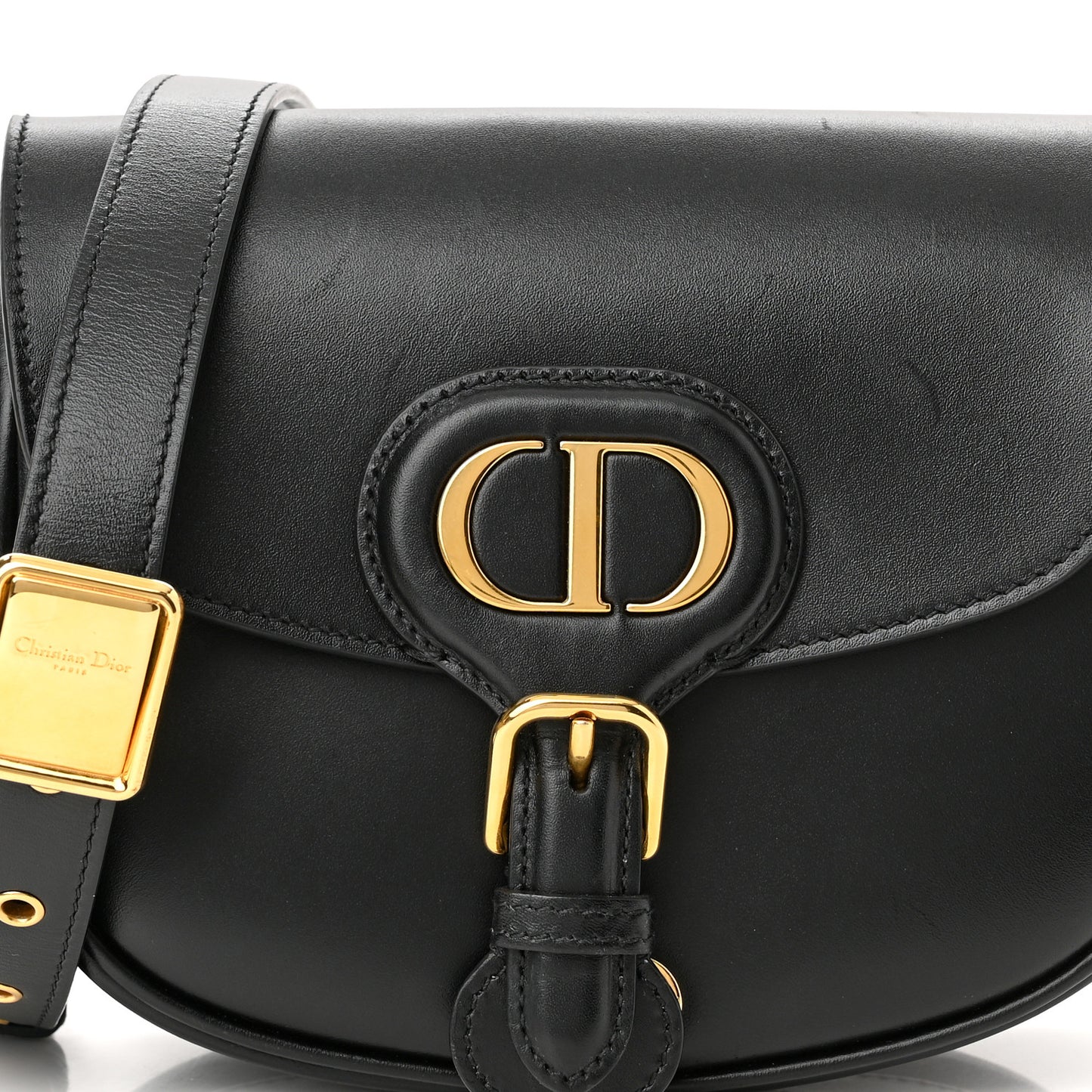 Box Calfskin Small Bobby Flap Black