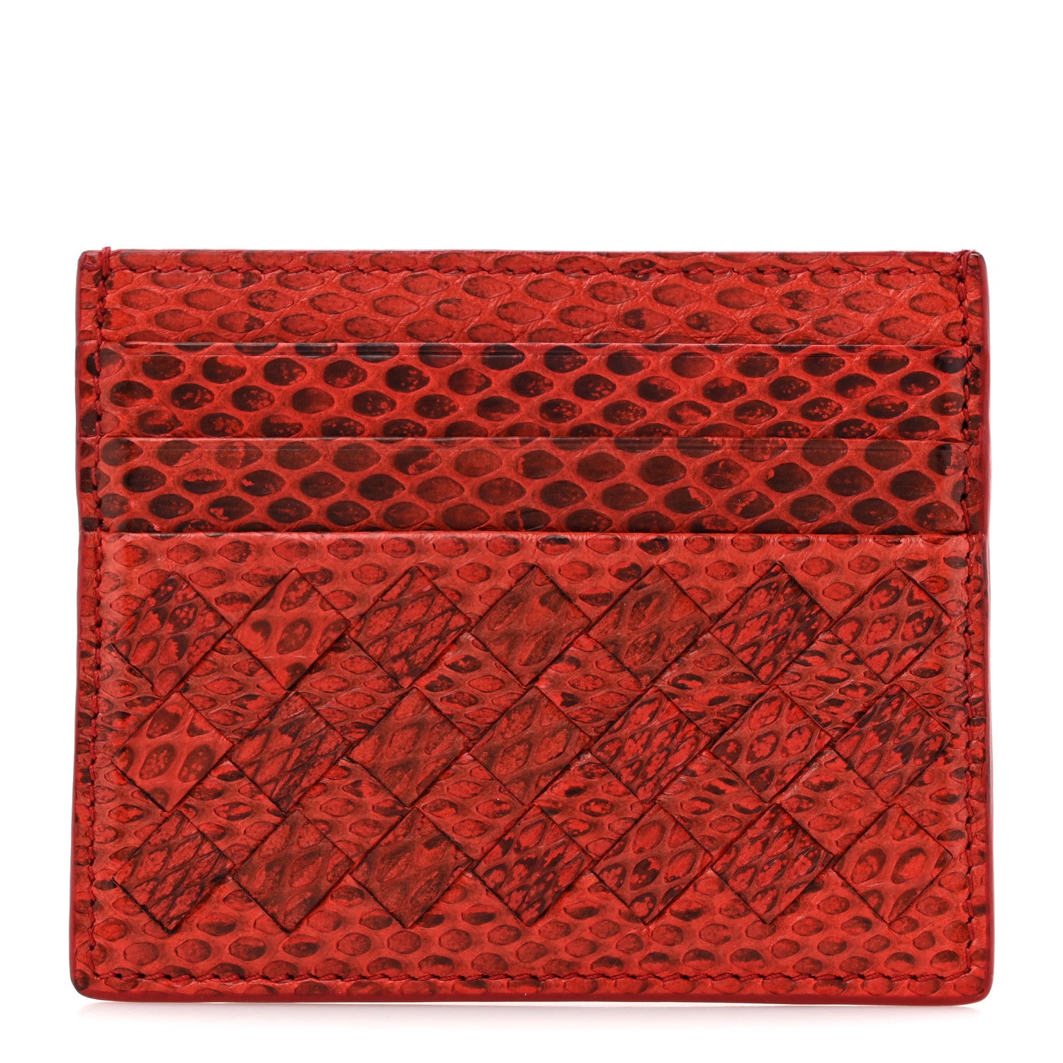 Bottega Veneta Ayers Intrecciato Card Holder Red 1 of 9