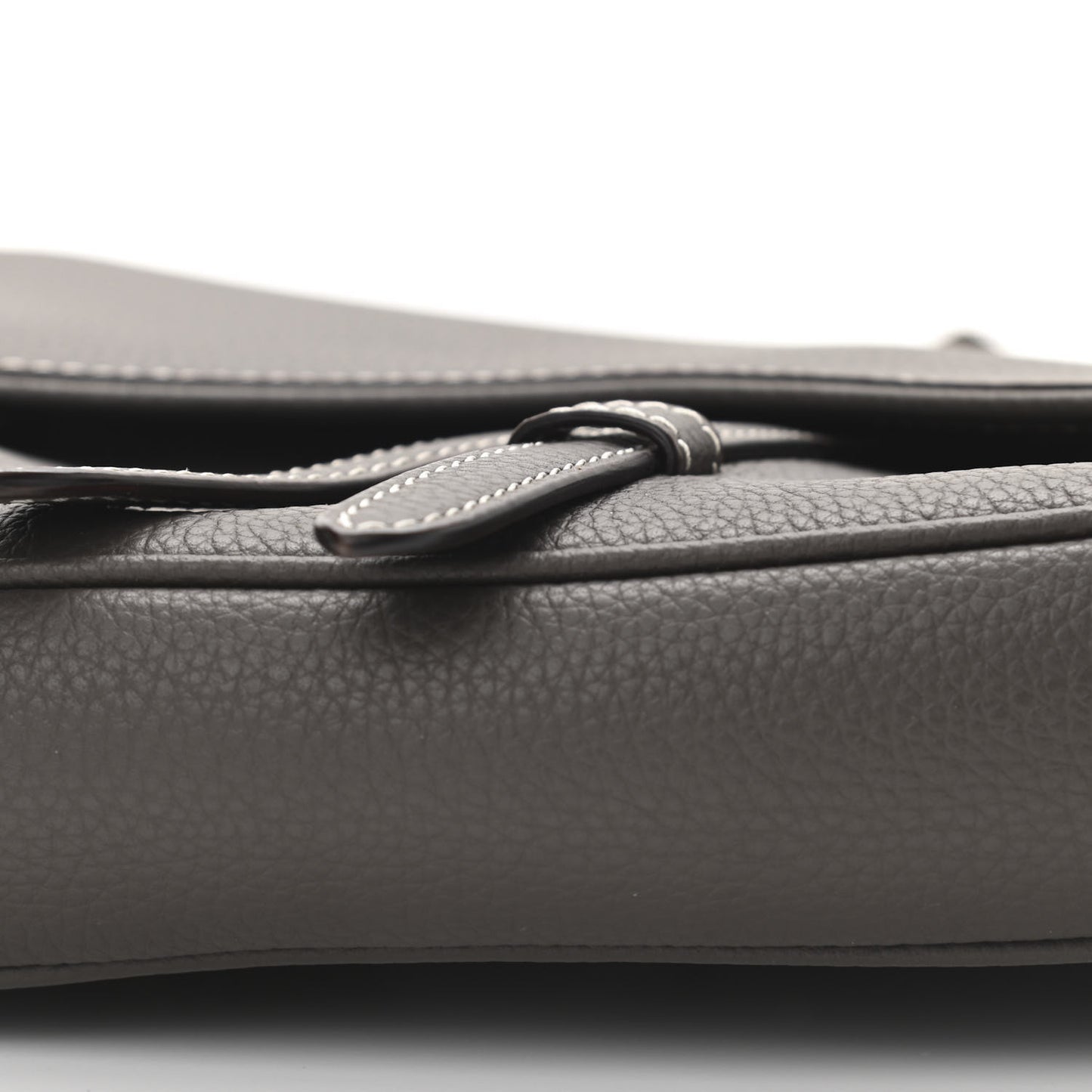 Grained Calfskin Mens Saddle Bag Ebony