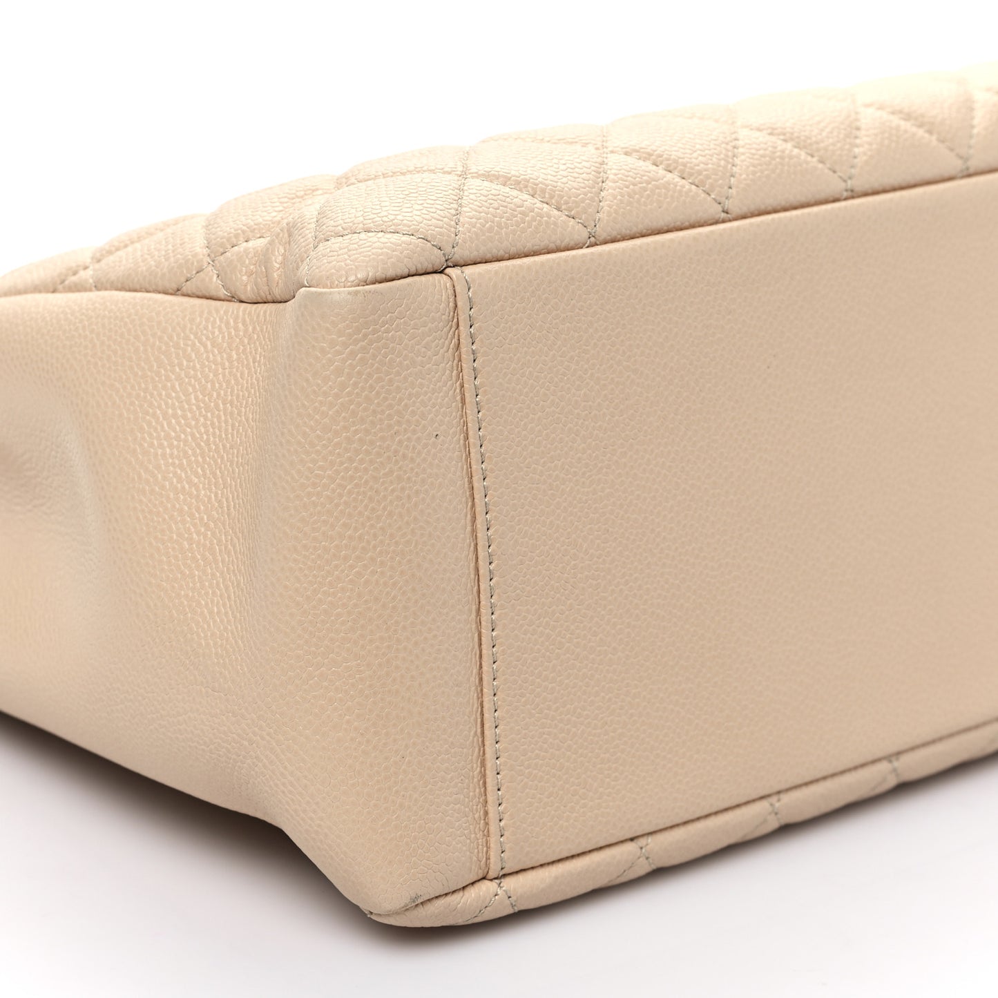 Caviar Quilted Grand Shopping Tote GST Beige Clair