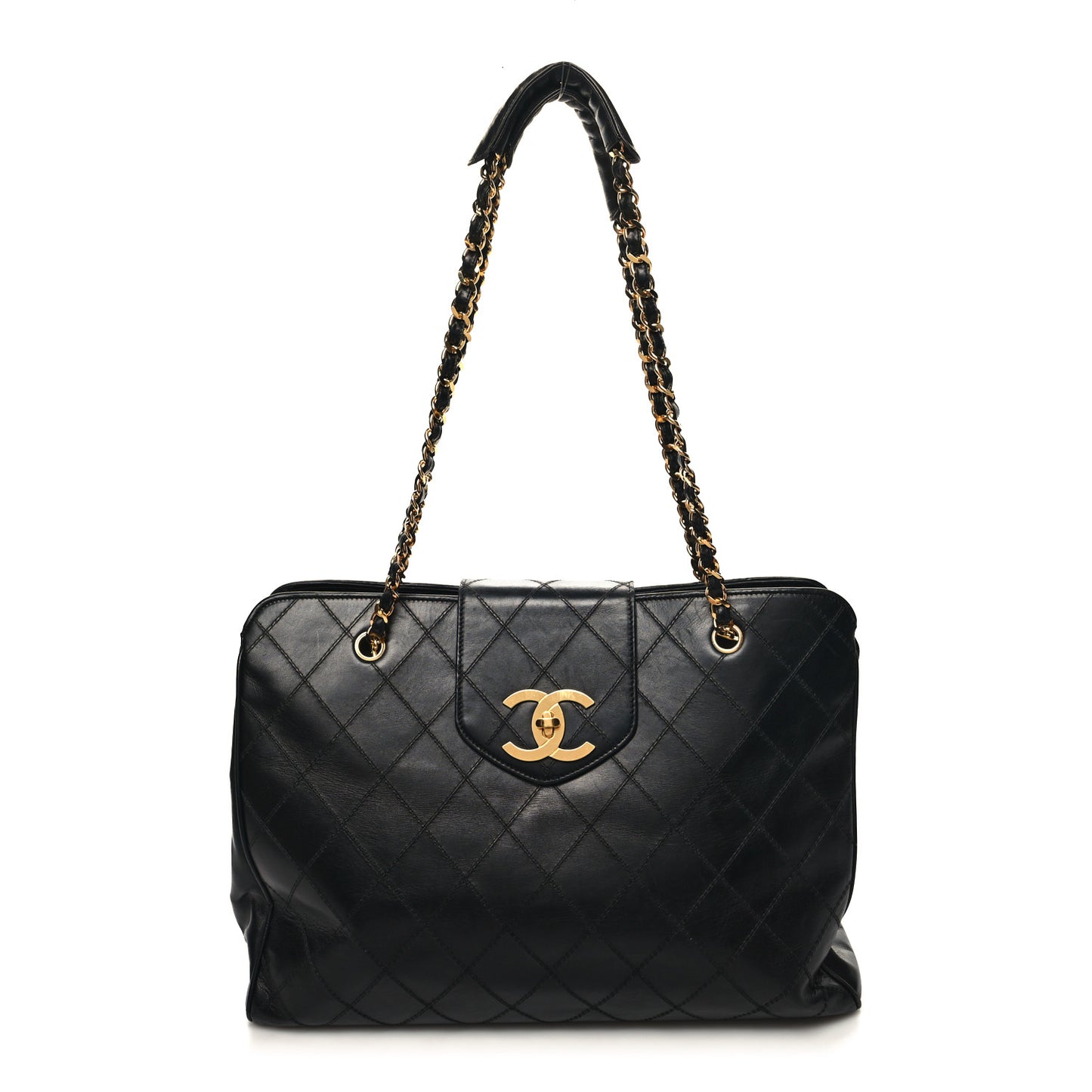 Calfskin Stitched XL Weekender Black
