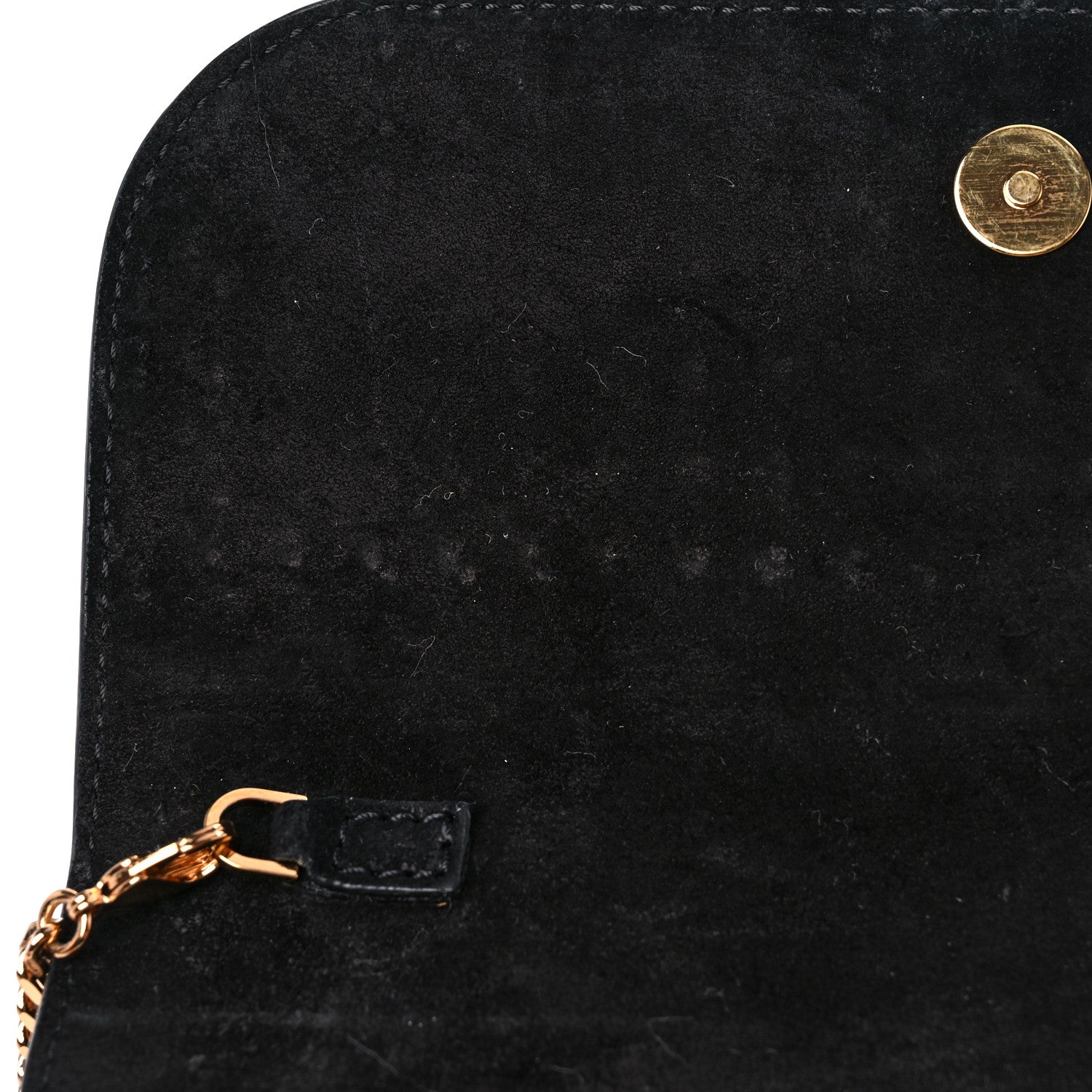 Versace Suede Studded Virtus Chain Clutch Black 14 of 15