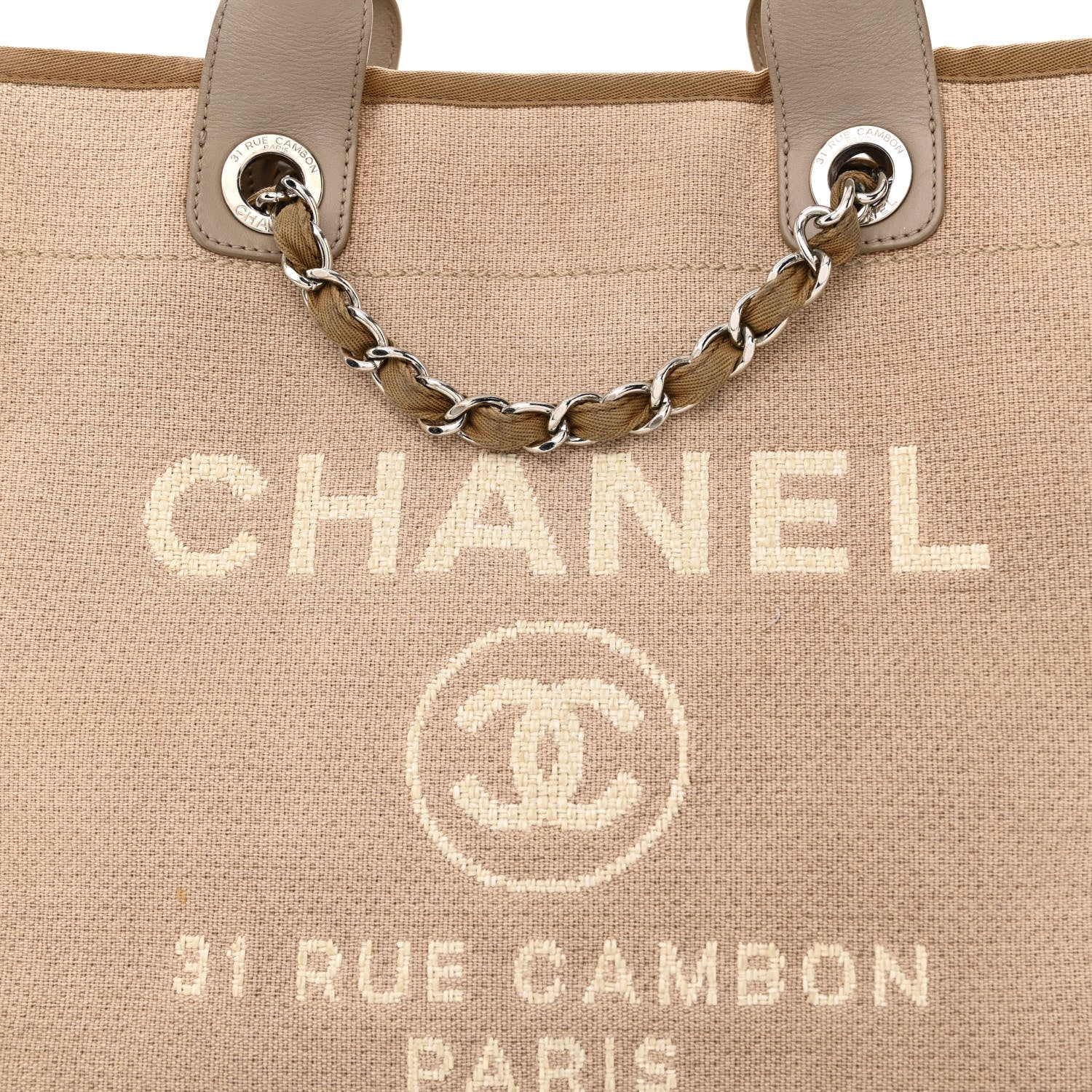 Chanel Canvas Large Deauville Tote Ecru 8 of 15